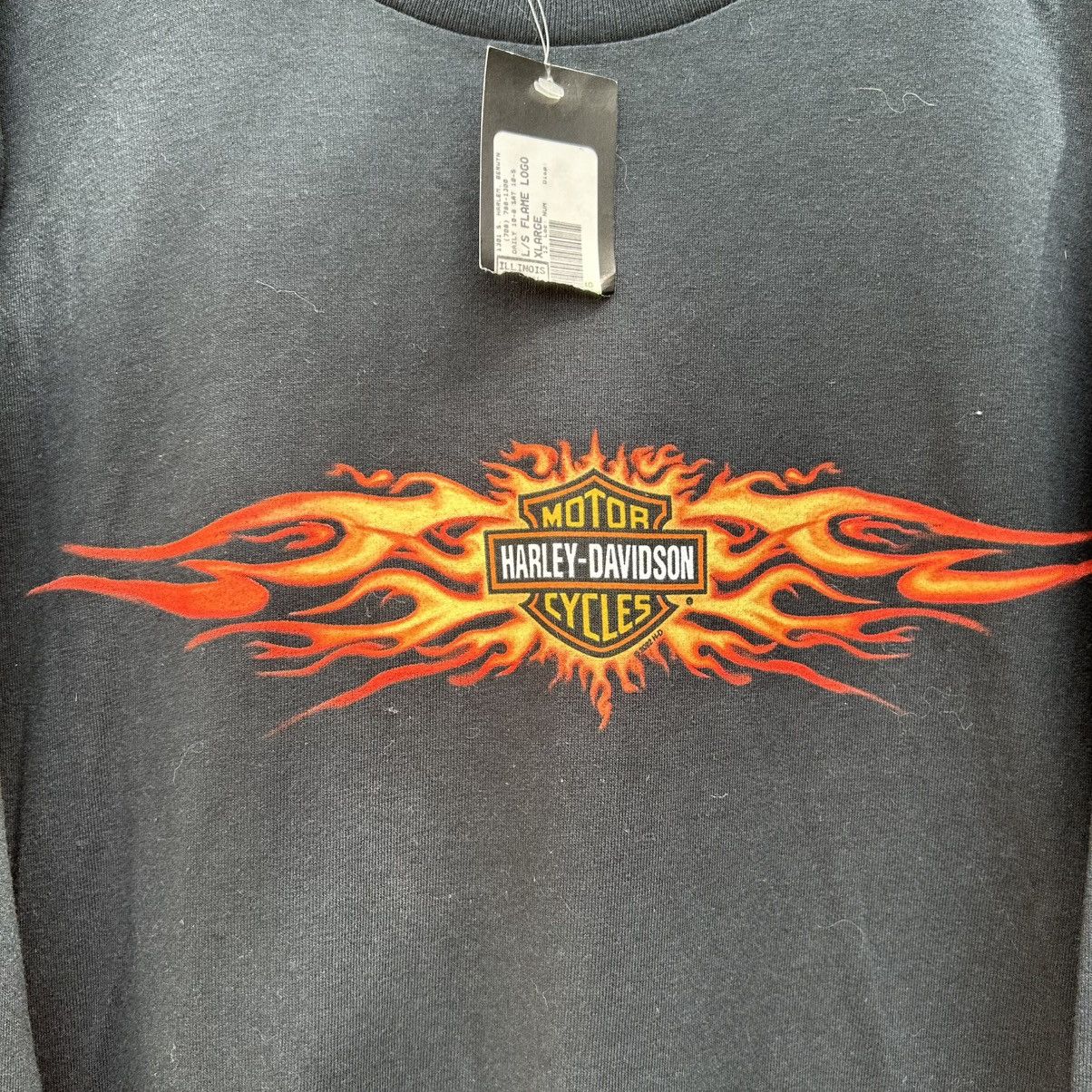 Harley Davidson XL deadstock harley davidson flame logo grunge skull sleeve Size US XL / EU 56 / 4 - 2 Thumbnail
