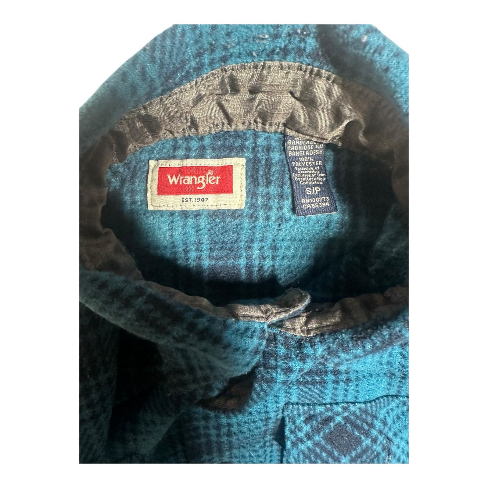 Wrangler Wrangler Men’s Small Blue & Black Flannel Button-Down Shirt Size US S / EU 44-46 / 1 - 3 Thumbnail