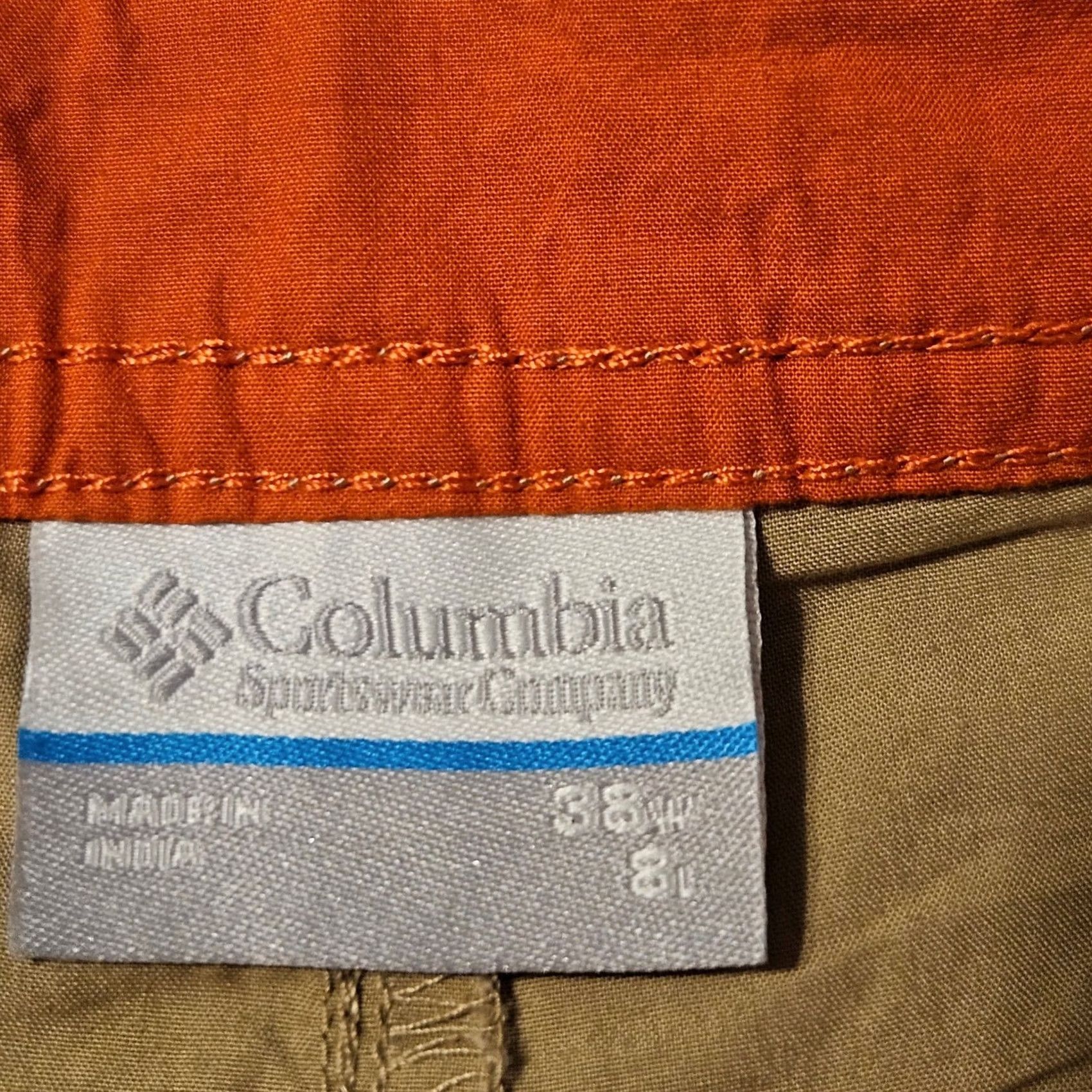 Vintage Columbia Washed Out Shorts Mens 38 x 8 Brown Flat Front Comfort Outdoor Fishing Chino Shirt Size US 36 / EU 52 - 5 Thumbnail