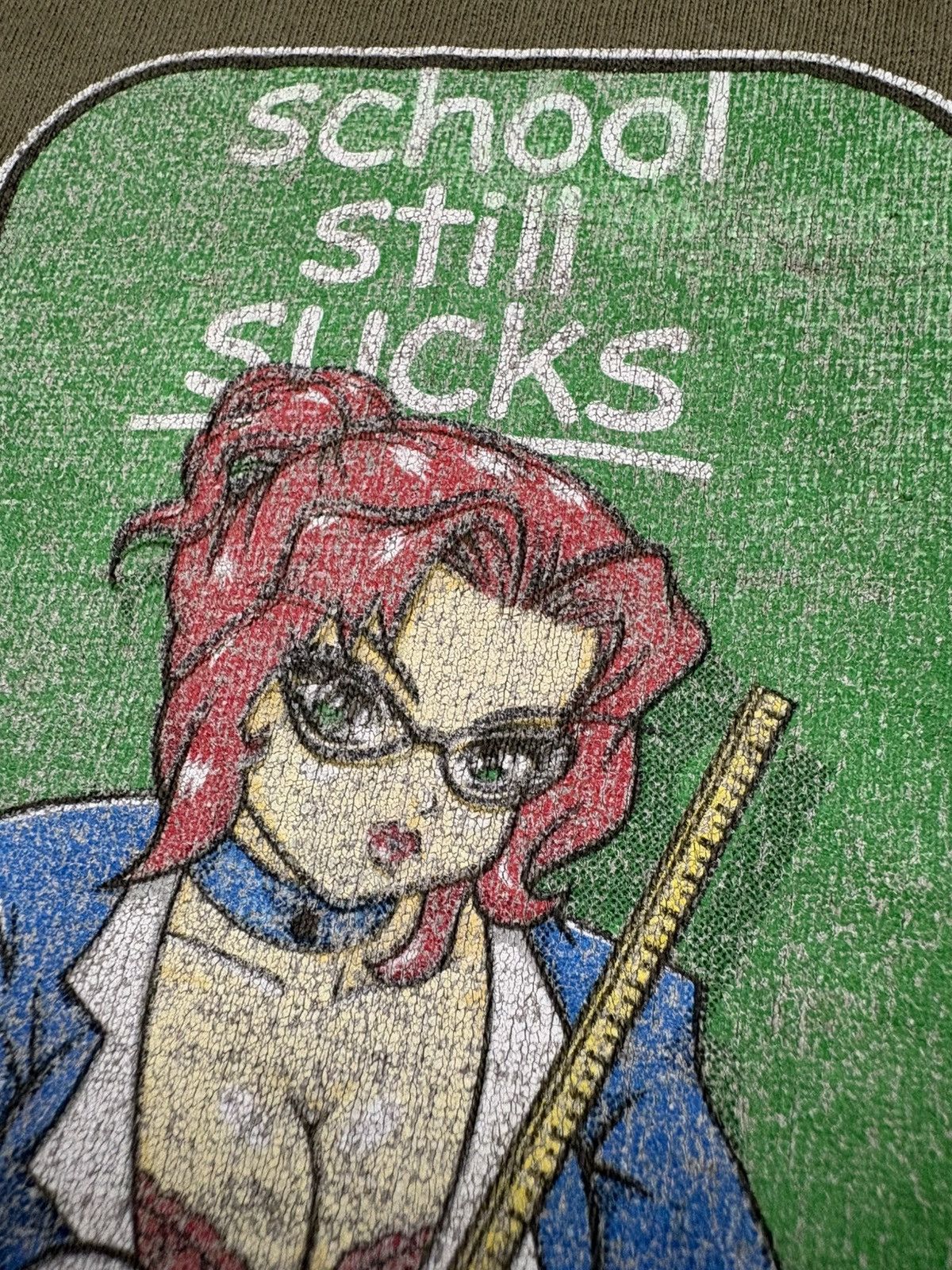 Hook-Ups Vintage Hook-Ups “School Still Sucks” 90s Anime Graphic Tee Size US L / EU 52-54 / 3 - 8 Thumbnail