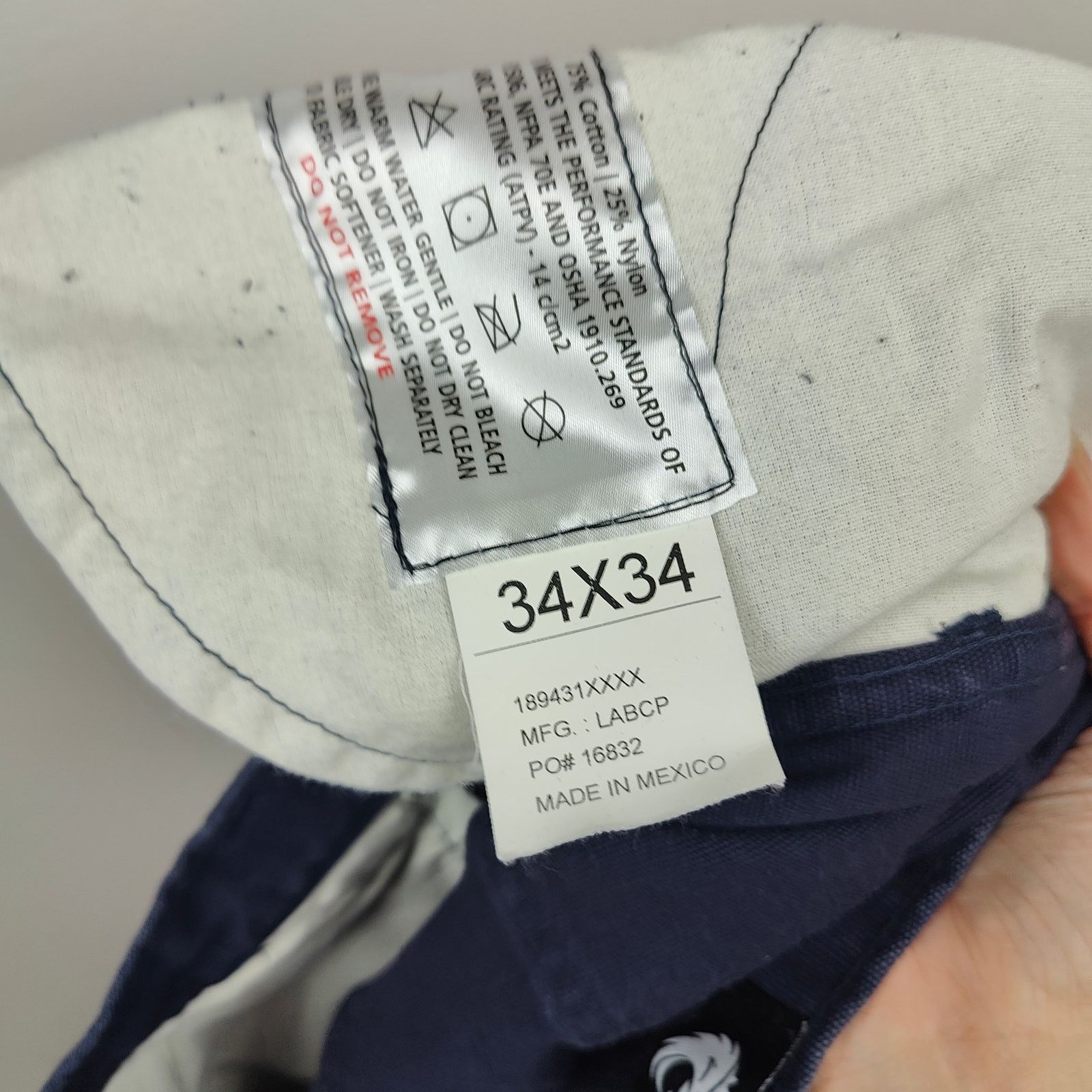 Other Dragonwear FR Pants Mens 34x34 Navy Blue Workwear Size US 34 / EU 50 - 8 Thumbnail