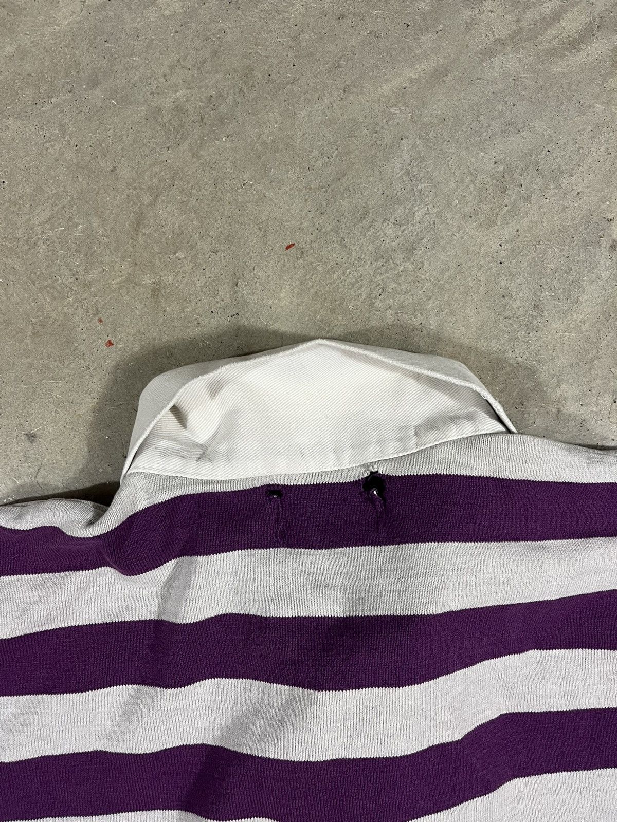 L.L. Bean Vintage 80s LL Bean Purple Striped Rugby Shirt Size US L / EU 52-54 / 3 - 5 Thumbnail