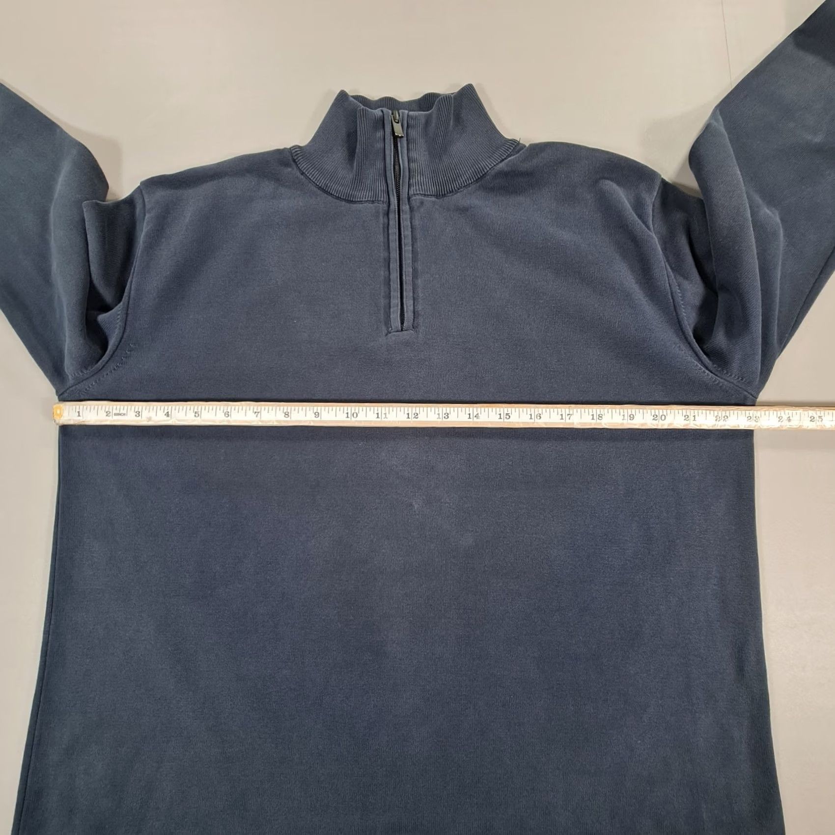 Vintage Shaping New Tomorrow Mens Jumper Blue Large Half Zip Cotton Pullover Size US L / EU 52-54 / 3 - 7 Thumbnail