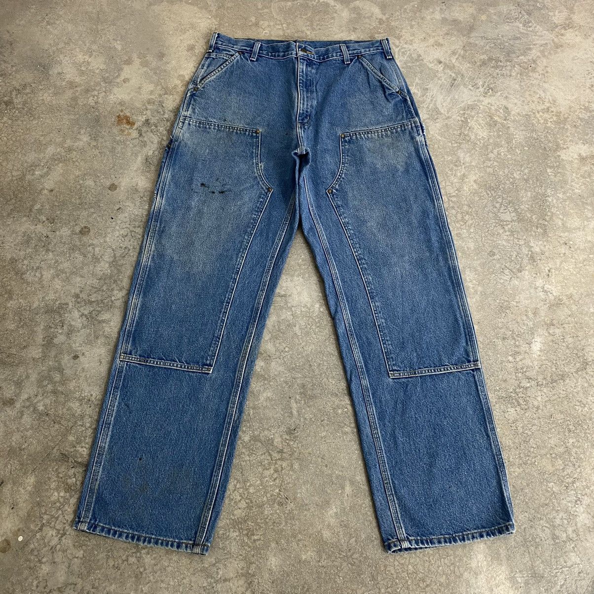 Carhartt VTG Carhartt Double Knee Blue Carpenter Denim Jeans Size US 35 - 2 Thumbnail