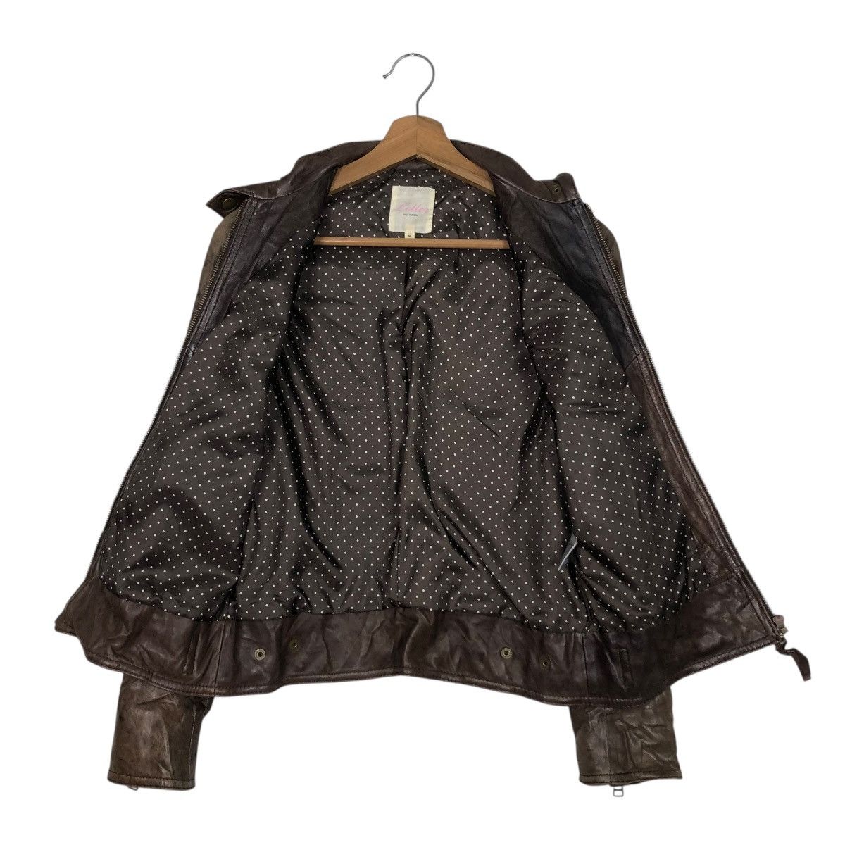 Japanese Brand 🔥CROPPED BIKER LEATHER JACKET BACK NUMBER ISSEY MIYAKE Size US M / EU 48-50 / 2 - 15 Thumbnail