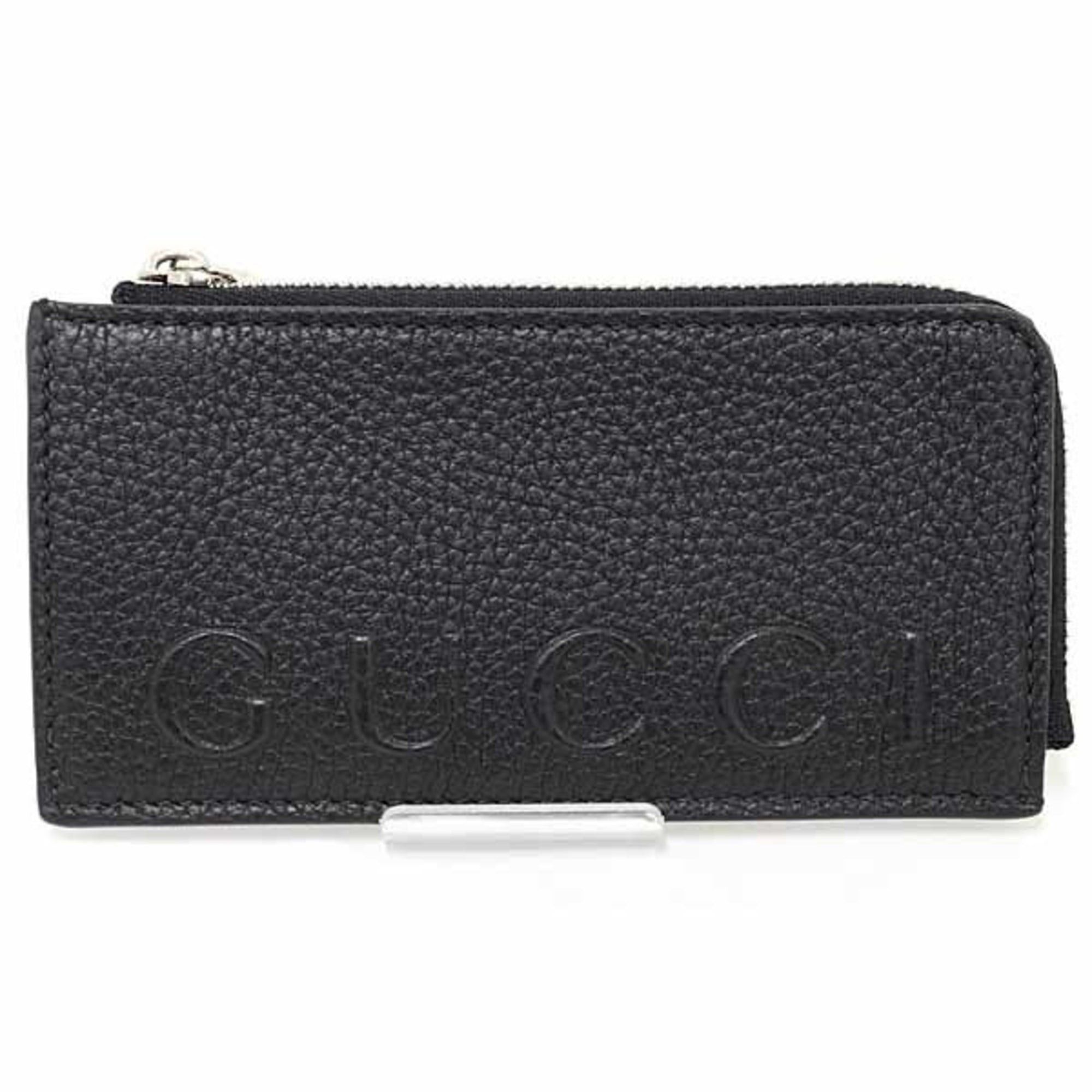 Gucci Gucci Zip Card Case Coin Fragment Black Grain Leather 835073 Unused Size ONE SIZE - 1 Thumbnail