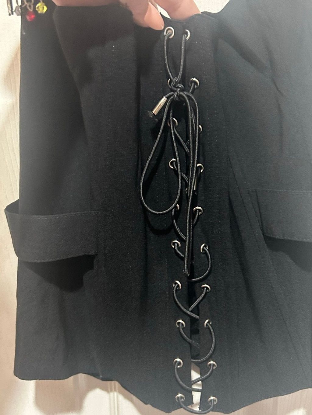 Other Women's Oh Yes Black Button-Front Lace-Up Camisole Top L Size L / US 10 / IT 46 - 2 Thumbnail