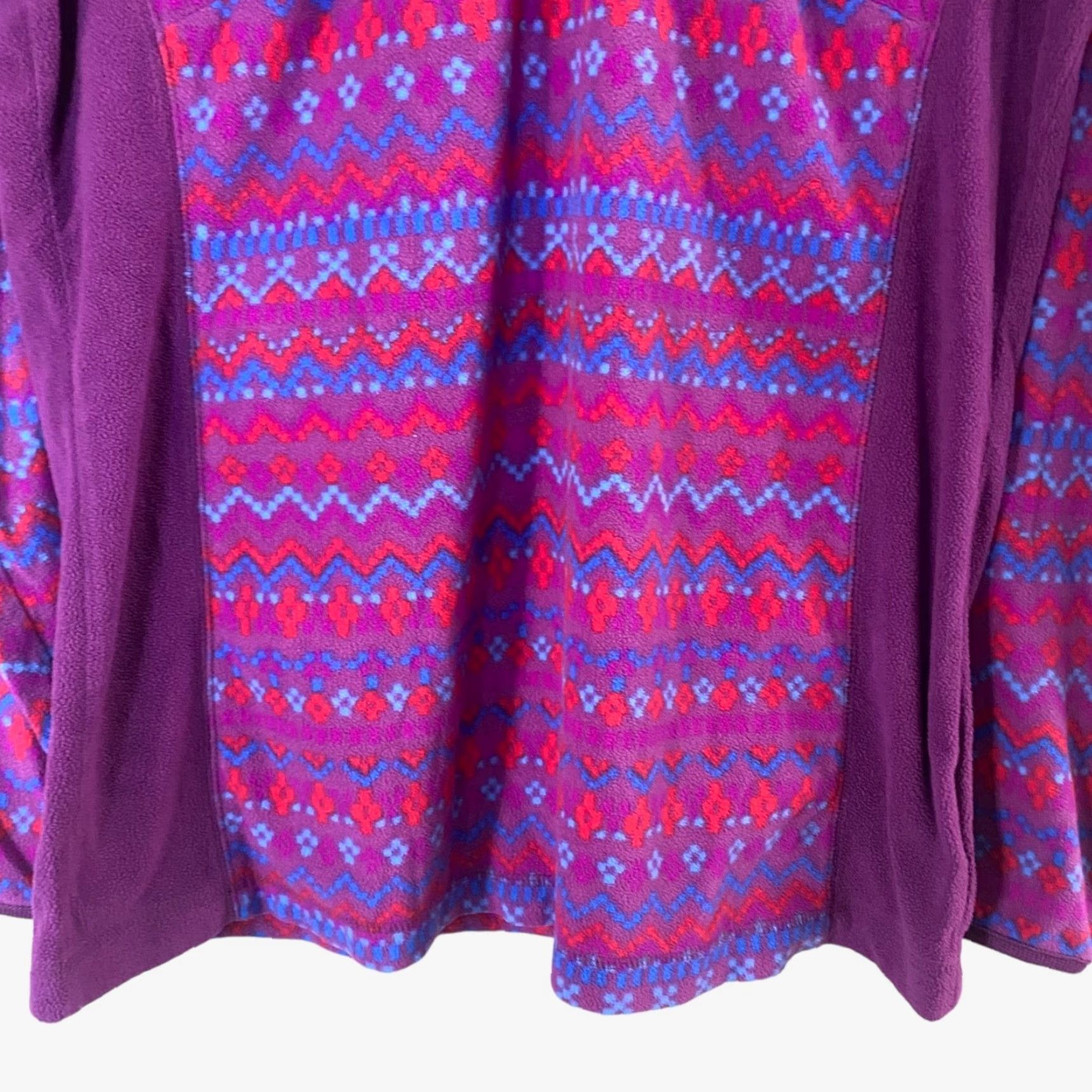 Vintage Columbia Jacket 1/4 Zip Fleece Pullover Womens Large Purple Motif Mock Neck Outerwear Size L / US 10 / IT 46 - 6 Thumbnail
