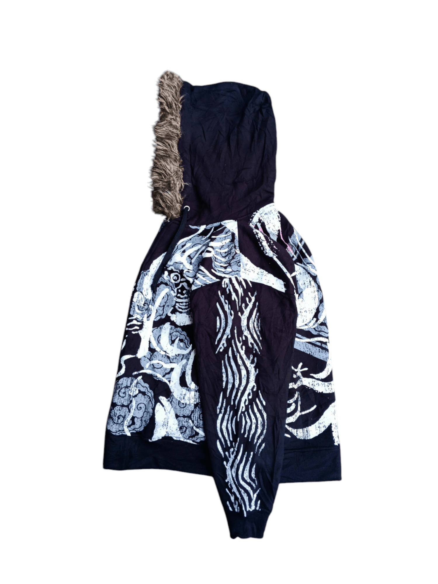 Japanese Brand Sukajan Japanese full print fur hoodie Size US L / EU 52-54 / 3 - 5 Thumbnail