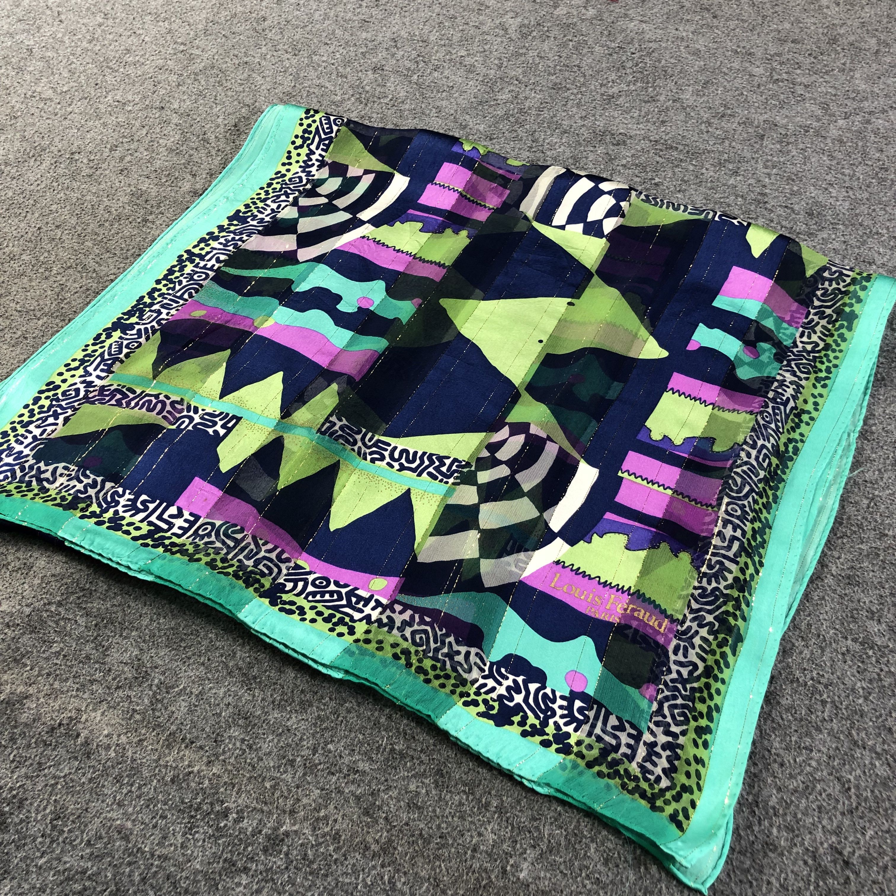 Louis Feraud Louis Feraud Abstract Silk Stole Silk Scarf M858 Size ONE SIZE - 3 Thumbnail