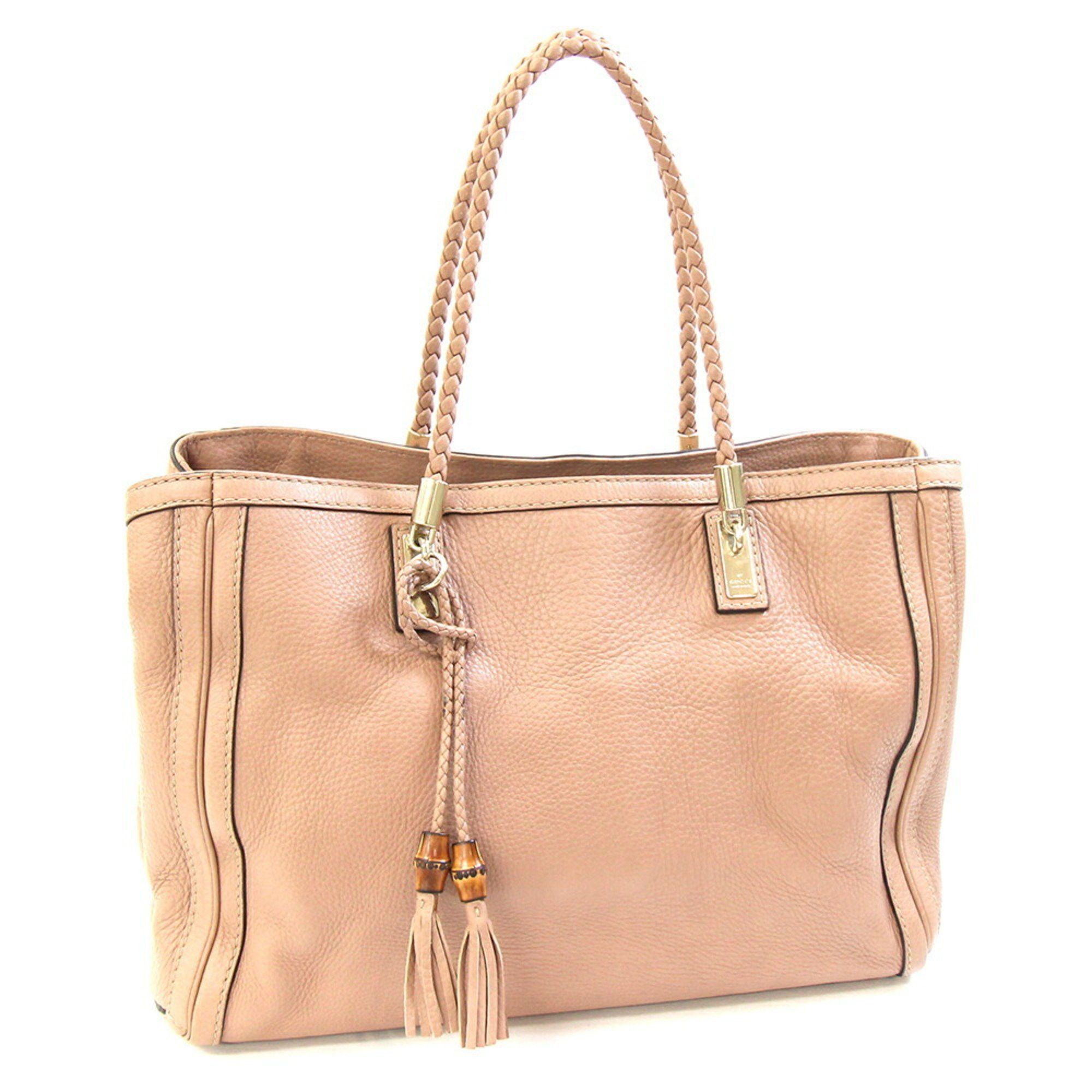 Gucci Tote Bag Bamboo Bella 269945 Dark Beige Leather Shoulder Tassel Women's Gucci