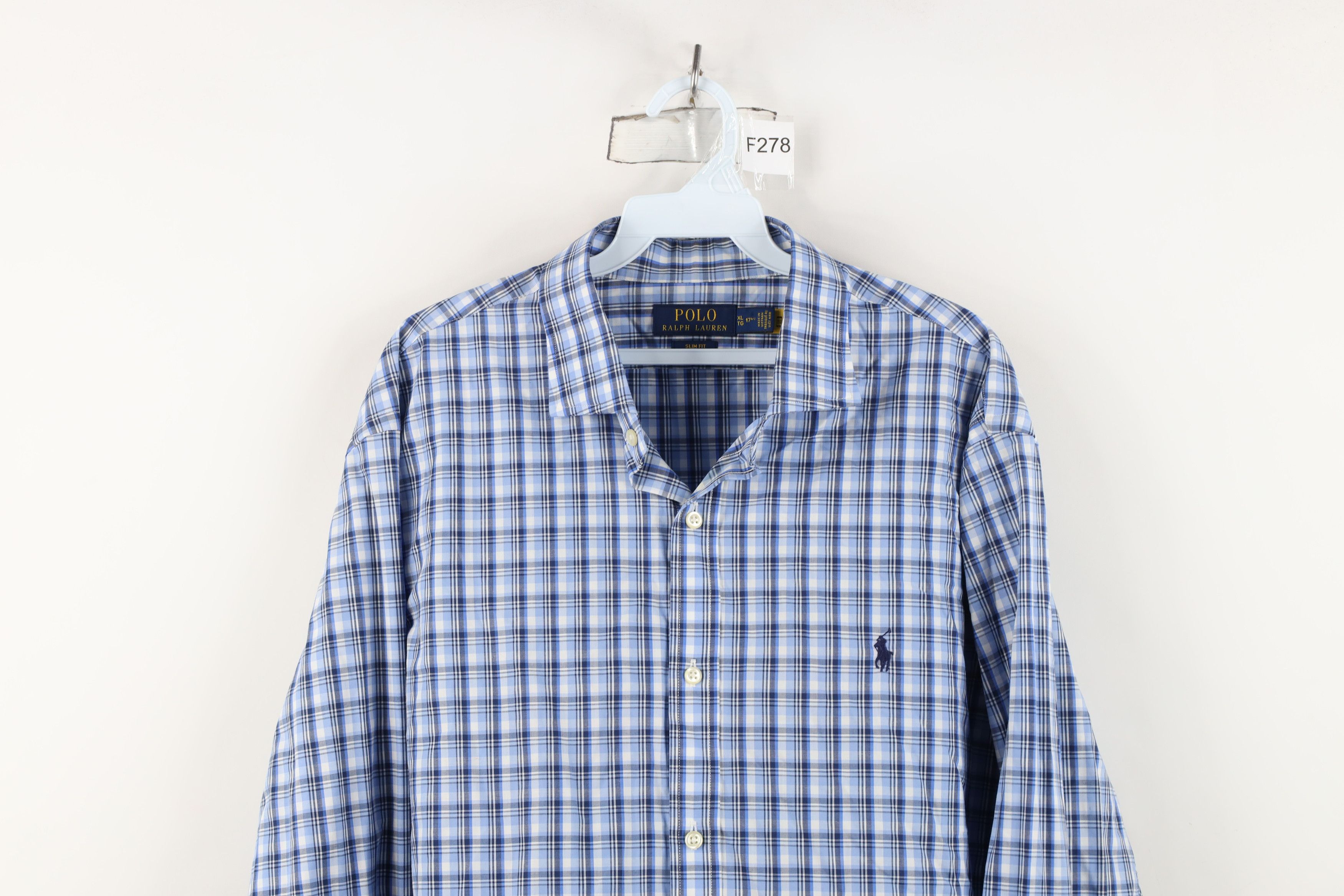 Ralph Lauren Ralph Lauren Collared Long Sleeve Button Shirt Blue Plaid Size US XL / EU 56 / 4 - 2 Thumbnail