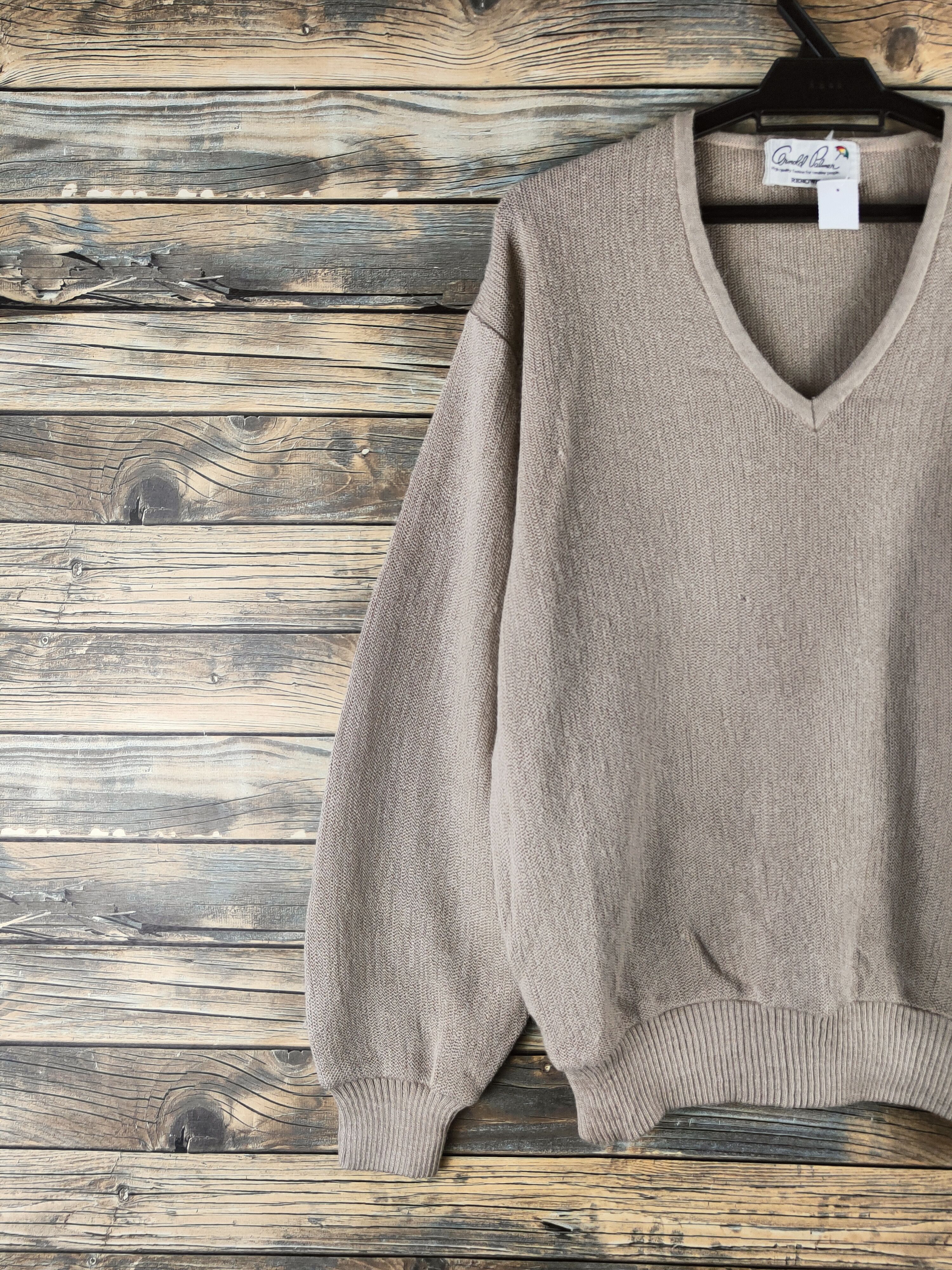 RENOWN DL Arnold Palmer-Renown L.Brown Knitwear Sweatshirt #46-973 Size US L / EU 52-54 / 3 - 3 Thumbnail
