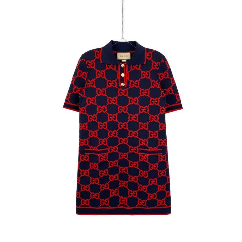 Gucci Gucci Old flower full-print color-blocked knitted dress | Grailed