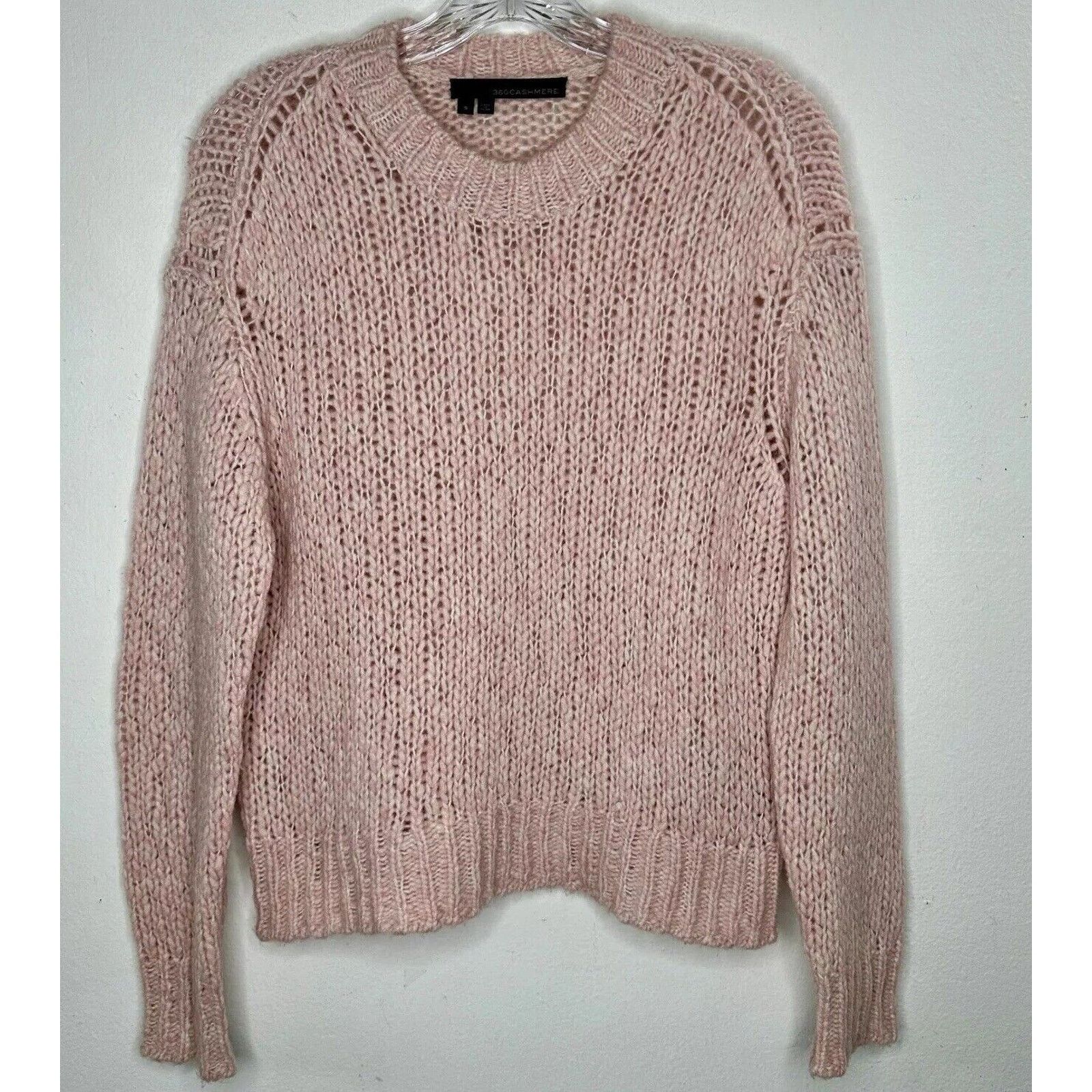 360Cashmere 360 Cashmere Abbot Pale Pink Loose Knit Crew Neck Sweater S Size S / US 4 / IT 40 - 2 Thumbnail