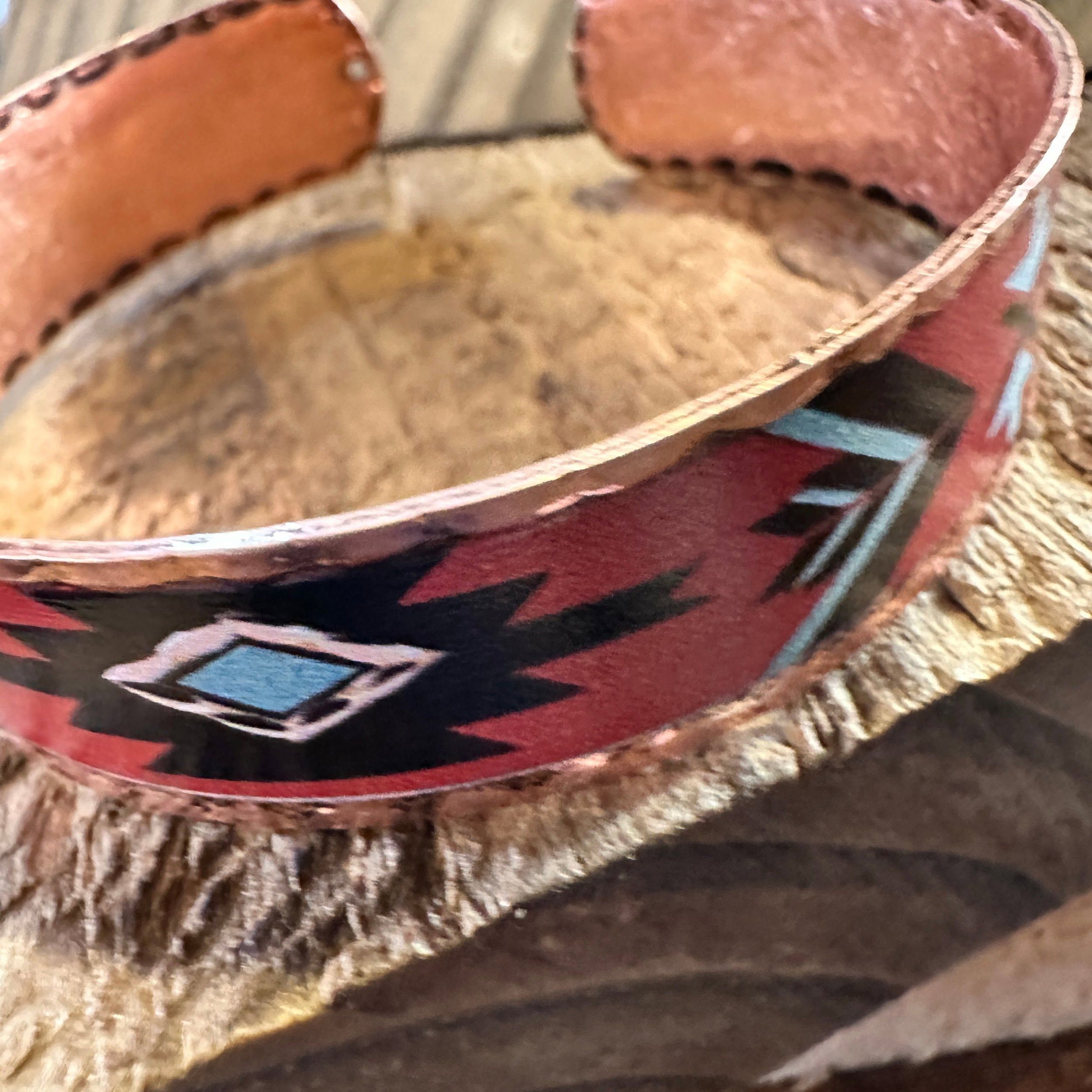 Other Handmade Boho Native American Aztek Copper Narrow Cuff Brace Size ONE SIZE - 4 Thumbnail