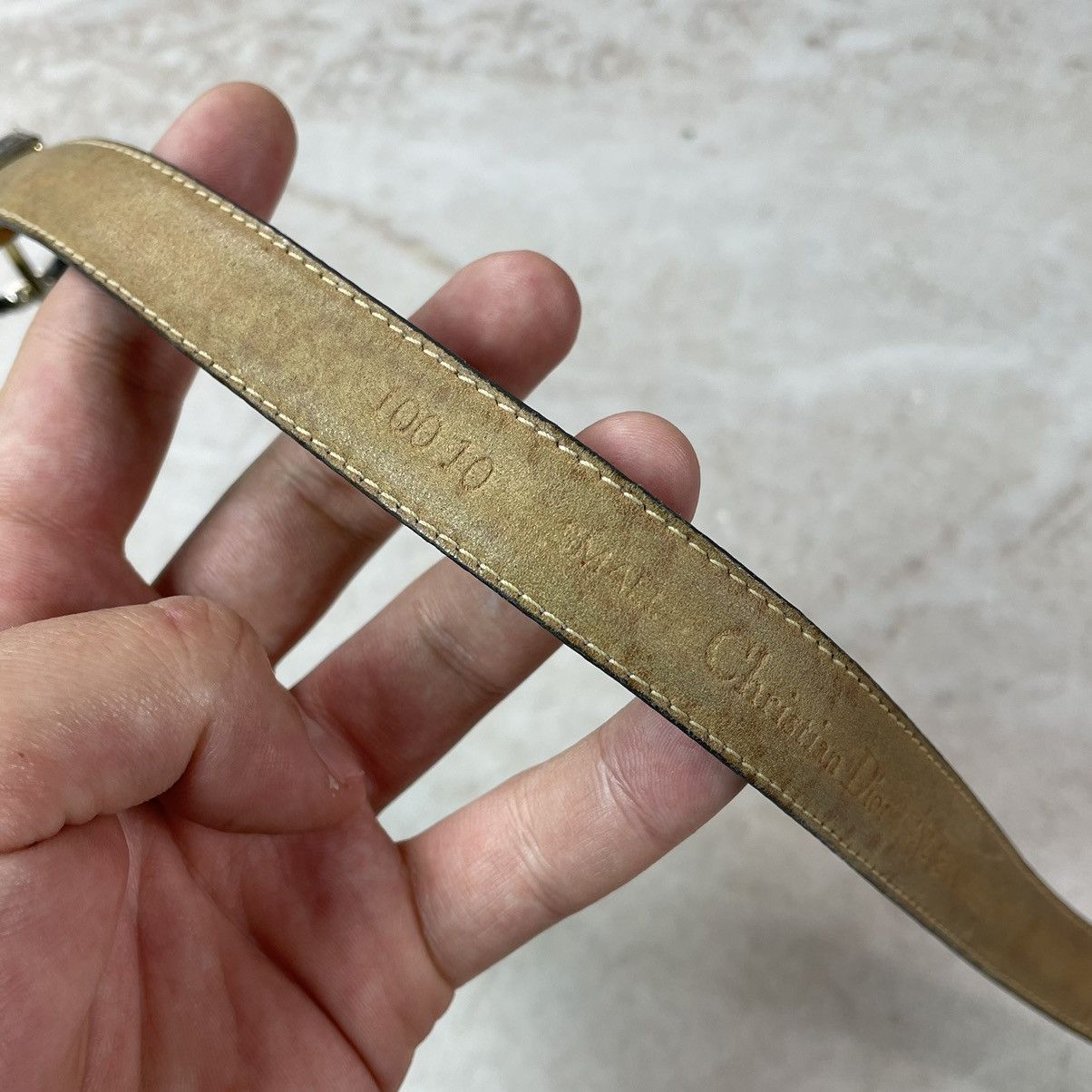 Christian Dior Monsieur × Vintage Vintage Christian Dior Aniline Cowhide Gold Leather Belt Size ONE SIZE - 10 Thumbnail
