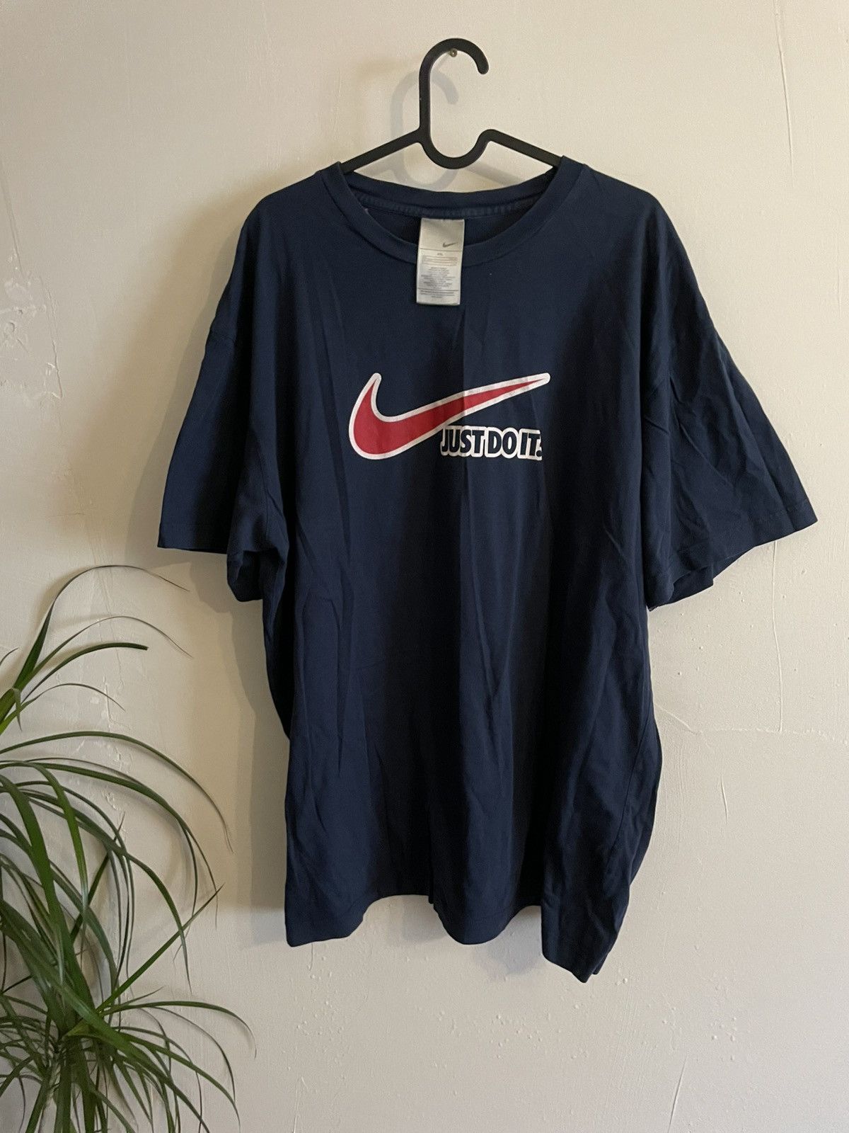 Nike × Vintage 00s Vintage Nike Big Swoosh Logo Drill T-shirt Rare Size US XXL / EU 58 / 5 - 1 Thumbnail