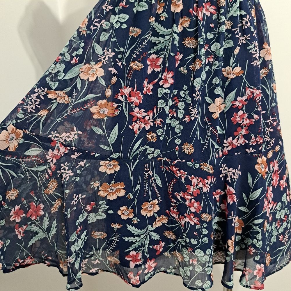 Other Lulu's Floral Print My Favorite Off The Shoulder Dress Navy Size S / US 4 / IT 40 - 9 Thumbnail