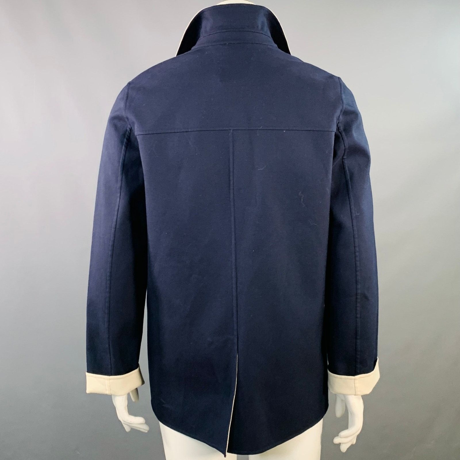 Loro Piana LORO PIANA Caleb Navy Cotton Double Breasted Jacket Blazer Size XL / US 12-14 / IT 48-50 - 5 Thumbnail