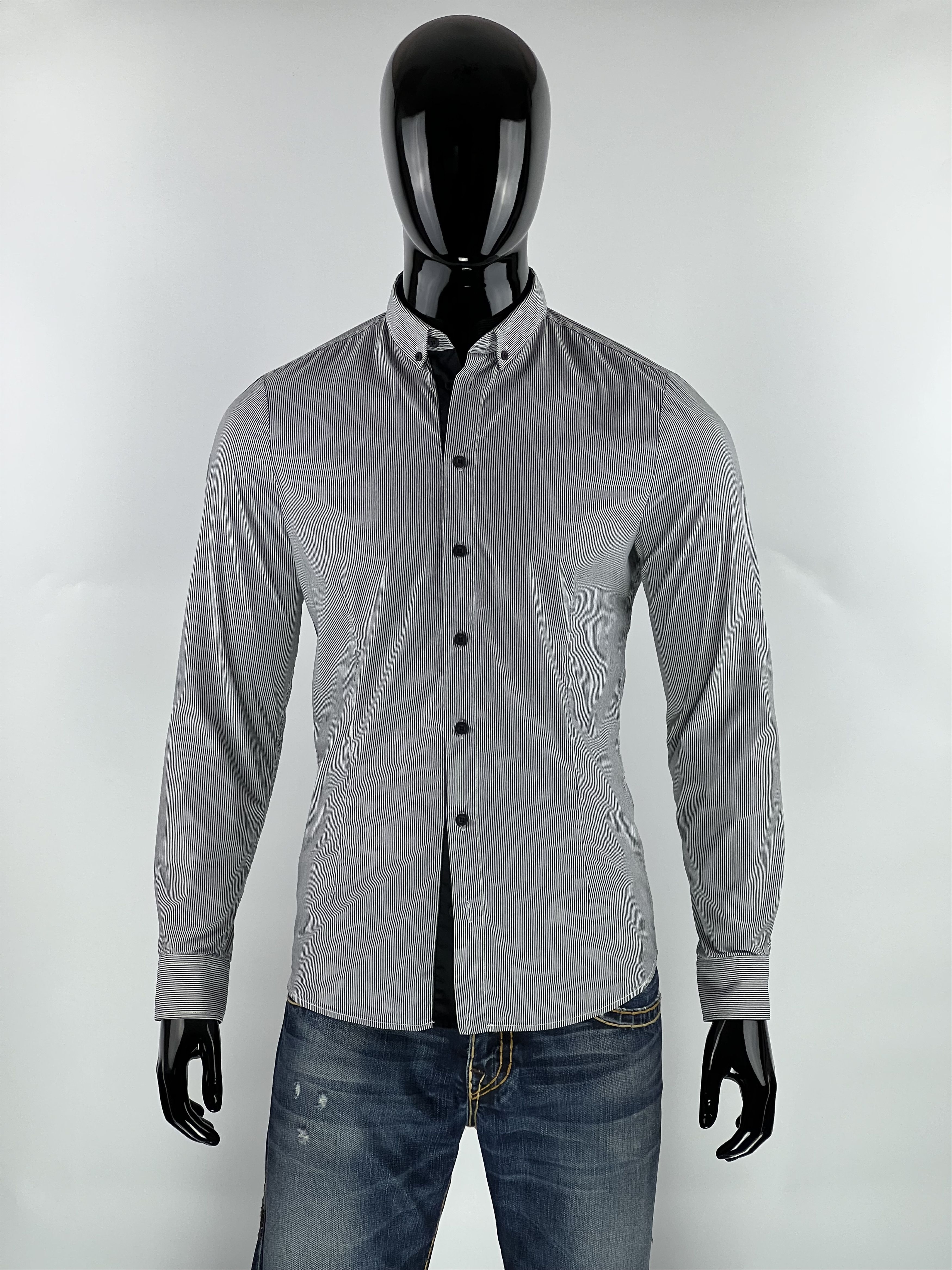 Frankie Morello Frankie Morello Men's Striped Button Up Shirt Size M Size US M / EU 48-50 / 2 - 1 Thumbnail