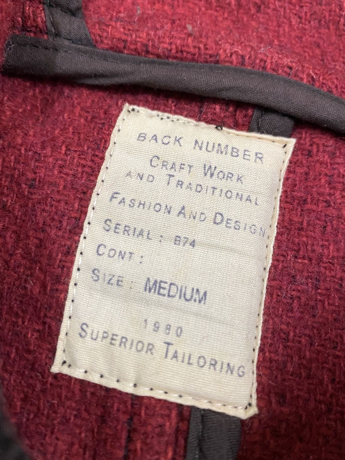 Japanese Brand Back Number Wool Jacket Superior Tailoring Size US M / EU 48-50 / 2 - 7 Thumbnail