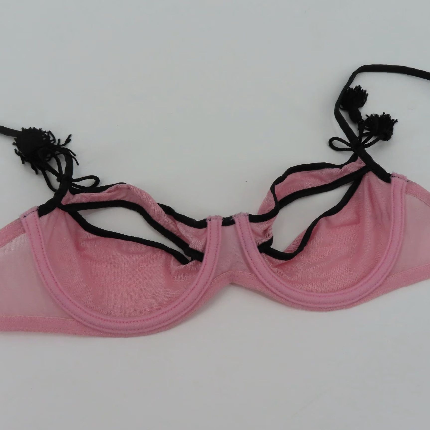 Victoria's Secret Victoria's Secret Bra Balconette Underwire S Pink Small One Size Tassels Sexy Vintage 2005 Collection Womens Size ONE SIZE - 7 Thumbnail