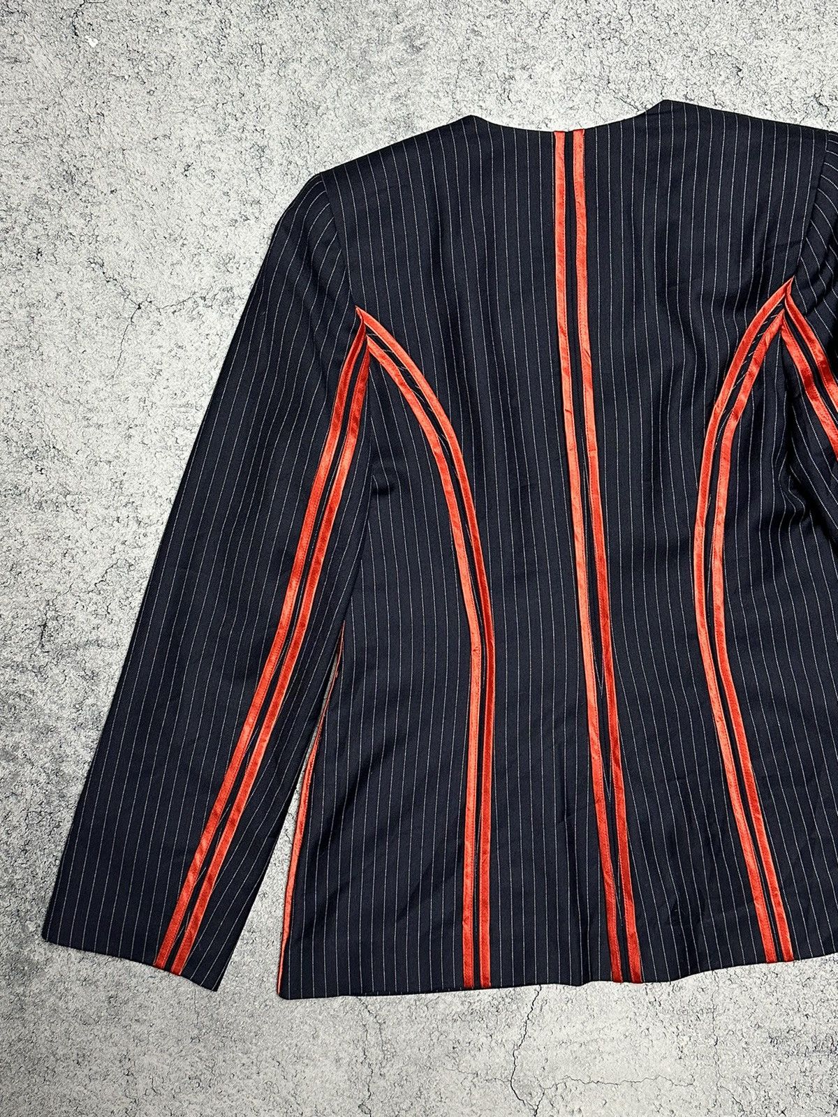 Vintage Vintage Gai Mattiolo Italy Red Stripes Blazer Jacket Size L / US 10 / IT 46 - 6 Thumbnail