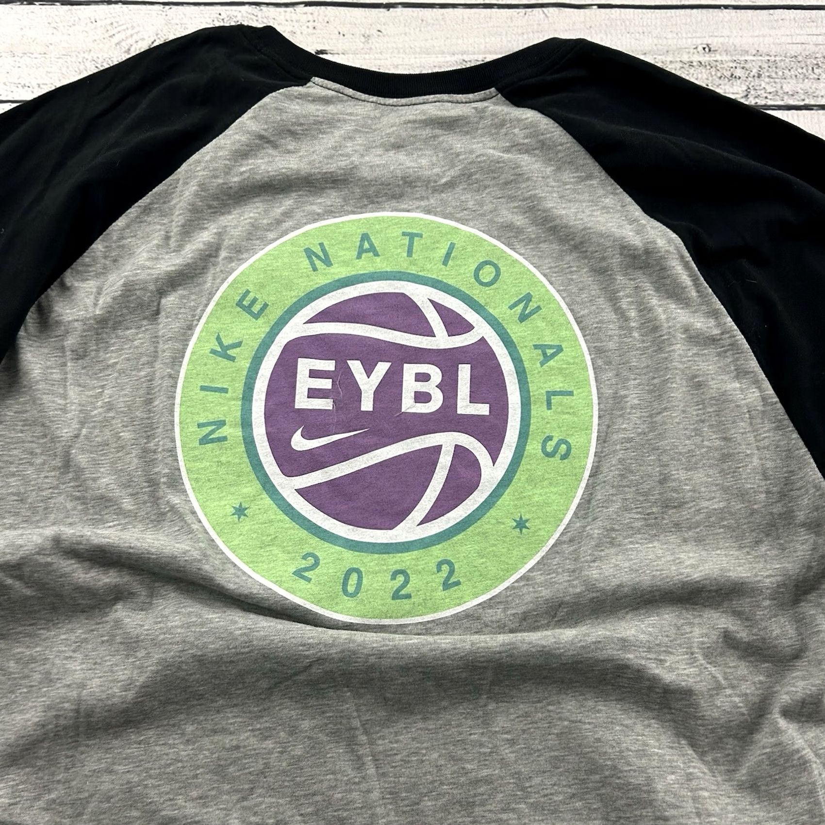 Nike Nike Nationals EYBL 3/4 Sleeve Raglan Shirt Men's XL Gray Black T-Shirt Size US XL / EU 56 / 4 - 6 Thumbnail