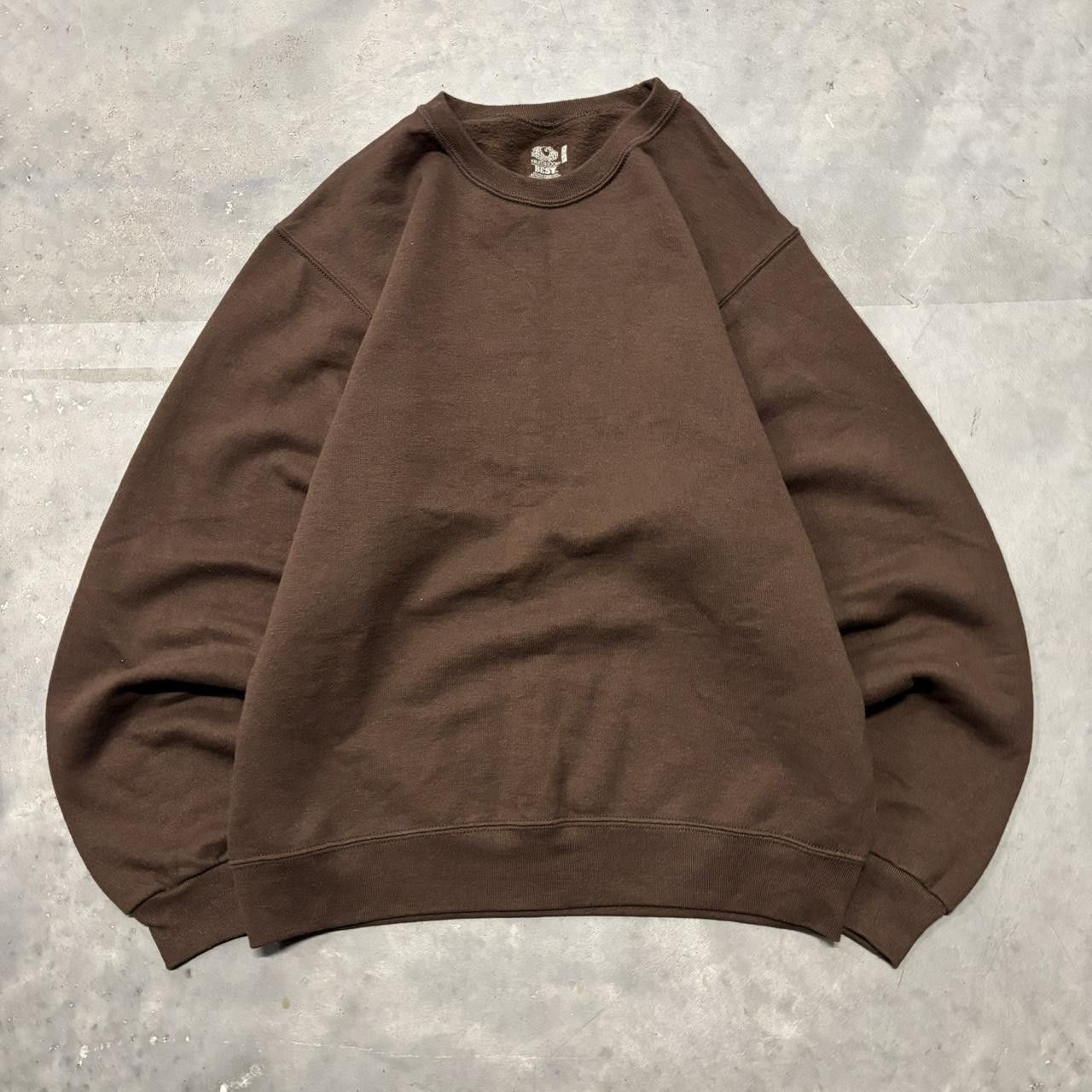 Japanese Brand × Vintage Crazy Vintage Y2K/2000s Brown Earth Tone Essential Blank Crewneck! Size US S / EU 44-46 / 1 - 1 Thumbnail