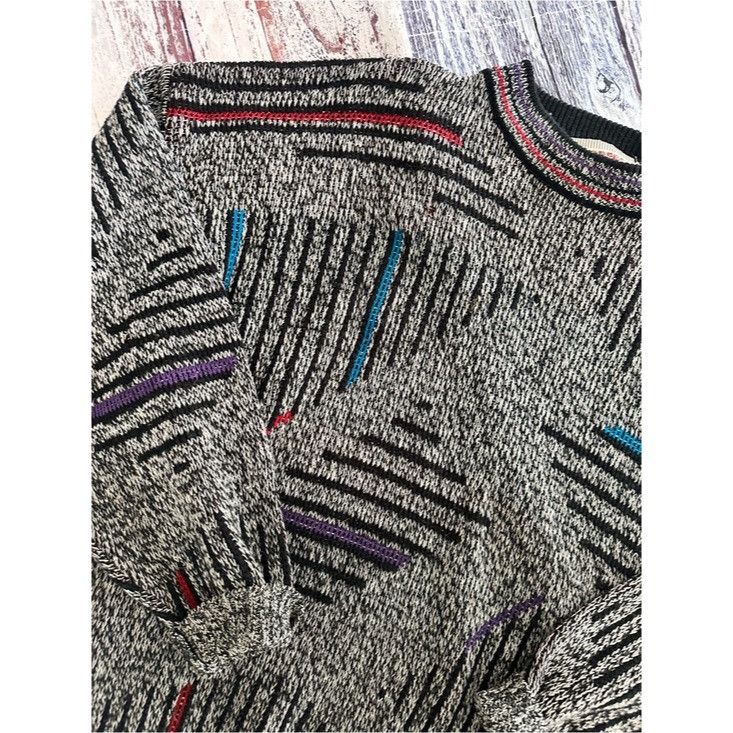 Vintage Vintage McGregor Men's Grey Patterned Knit Sweater Size US L / EU 52-54 / 3 - 3 Thumbnail