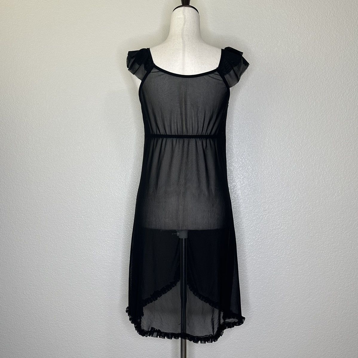 Other Black Lace Ruffle Intimates Sleewear Dress Size M / US 6-8 / IT 42-44 - 6 Thumbnail