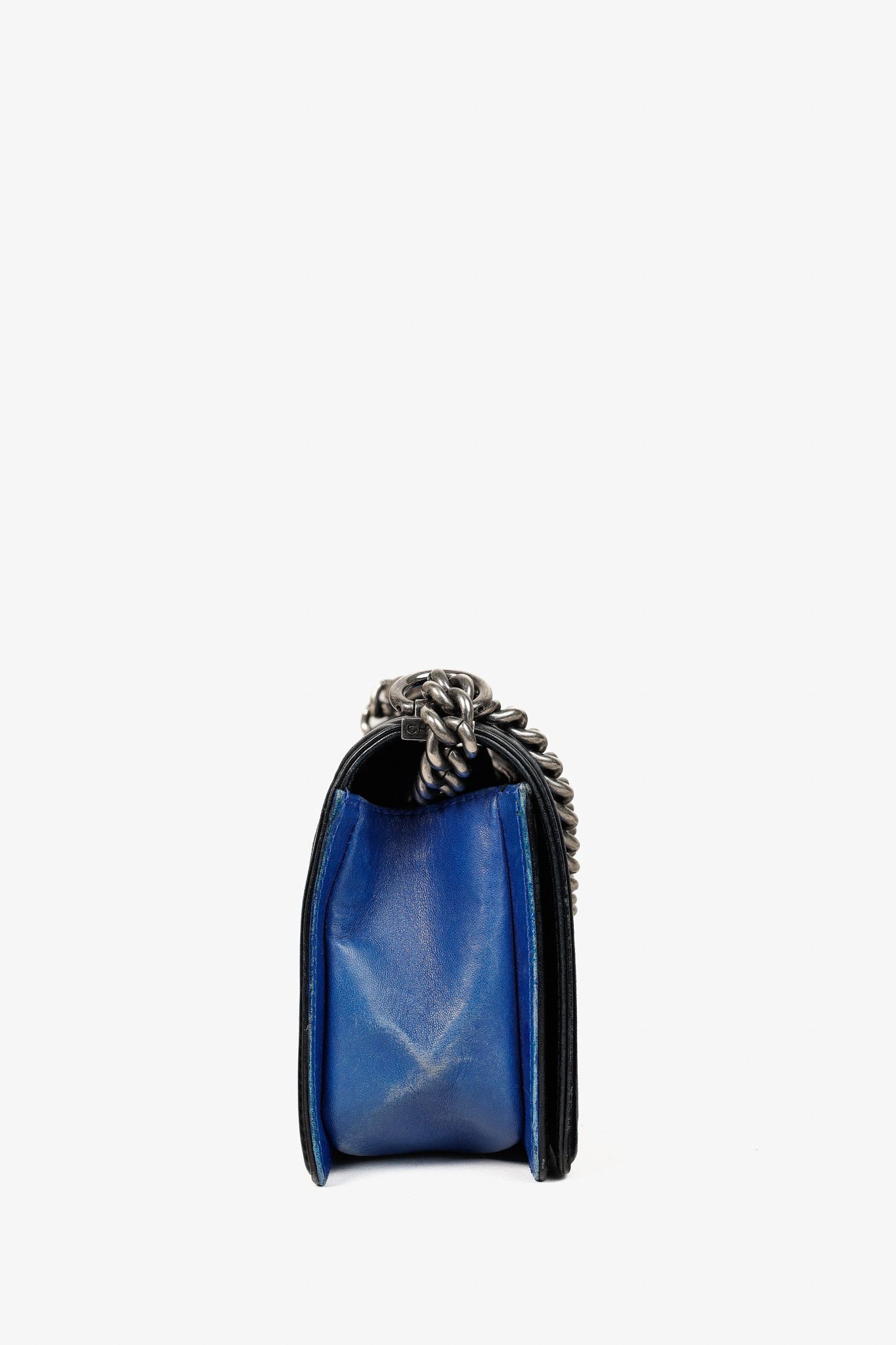 Chanel Chanel Medium Boy Blue Bicolour Quilted Flap Shoulder Bag Size ONE SIZE - 3 Thumbnail
