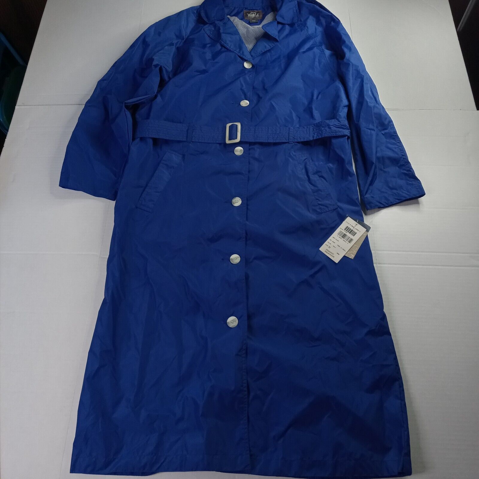 Vintage Woolrich Stashaway Trenchcoat Women's Size M Blue