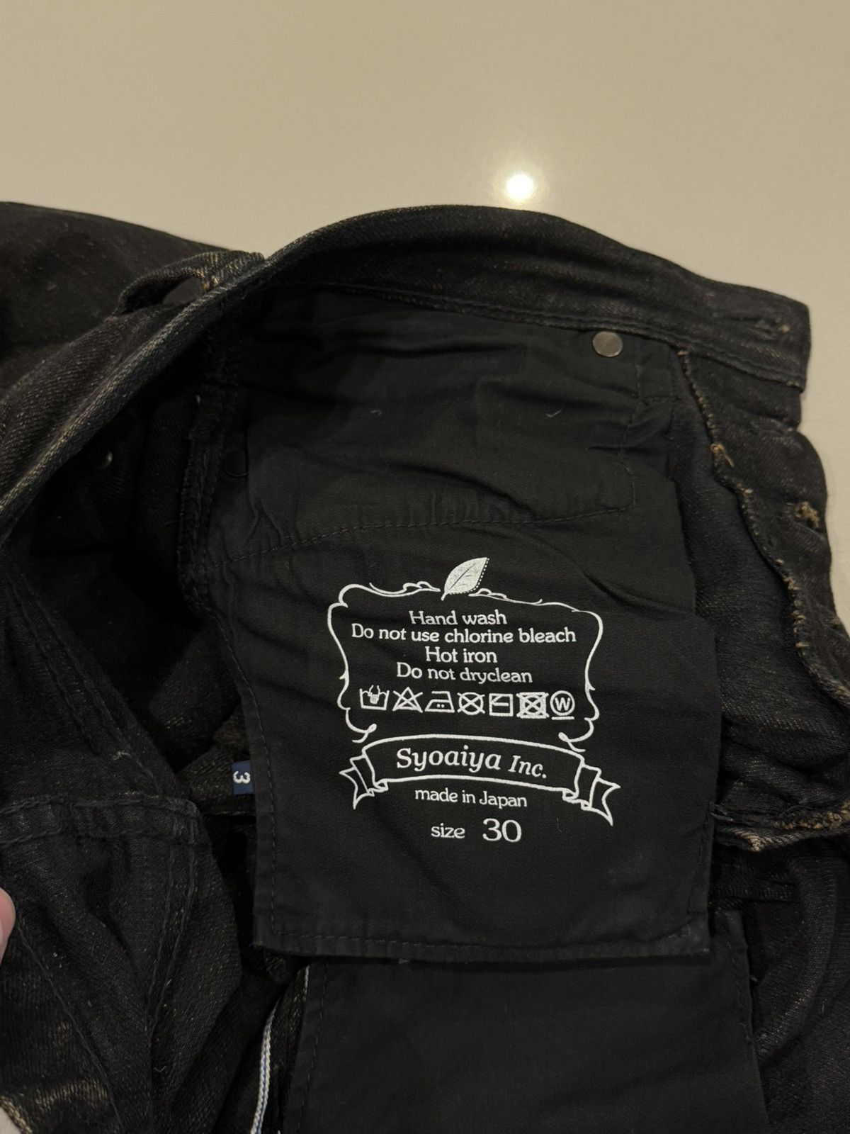 Pure Blue Japan Tea Core Dyed Black Selvedge Jeans - TCD-003-BK Size US 30 / EU 46 - 8 Thumbnail