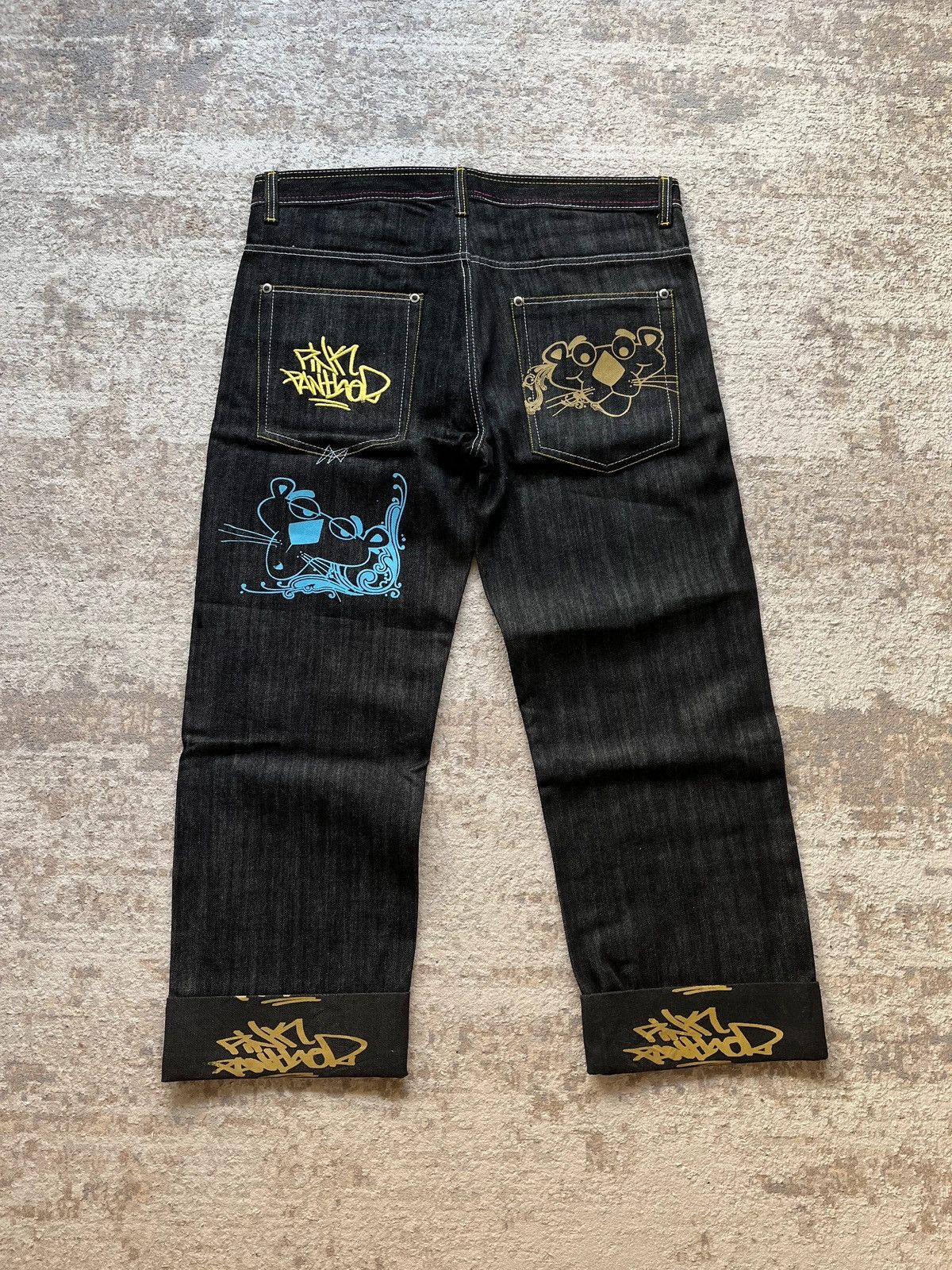 Vintage OG Pink Panter Hip-Hop Baggy Print Tag Graffiti Deadstock Size US 38 / EU 54 - 1 Thumbnail