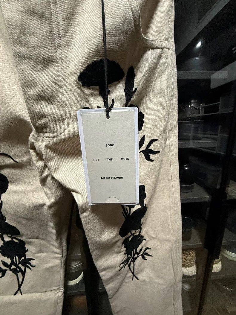 Song For The Mute Song For The Mute off-white embroidered wide-leg denim pan Size US 34 / EU 50 - 5 Thumbnail