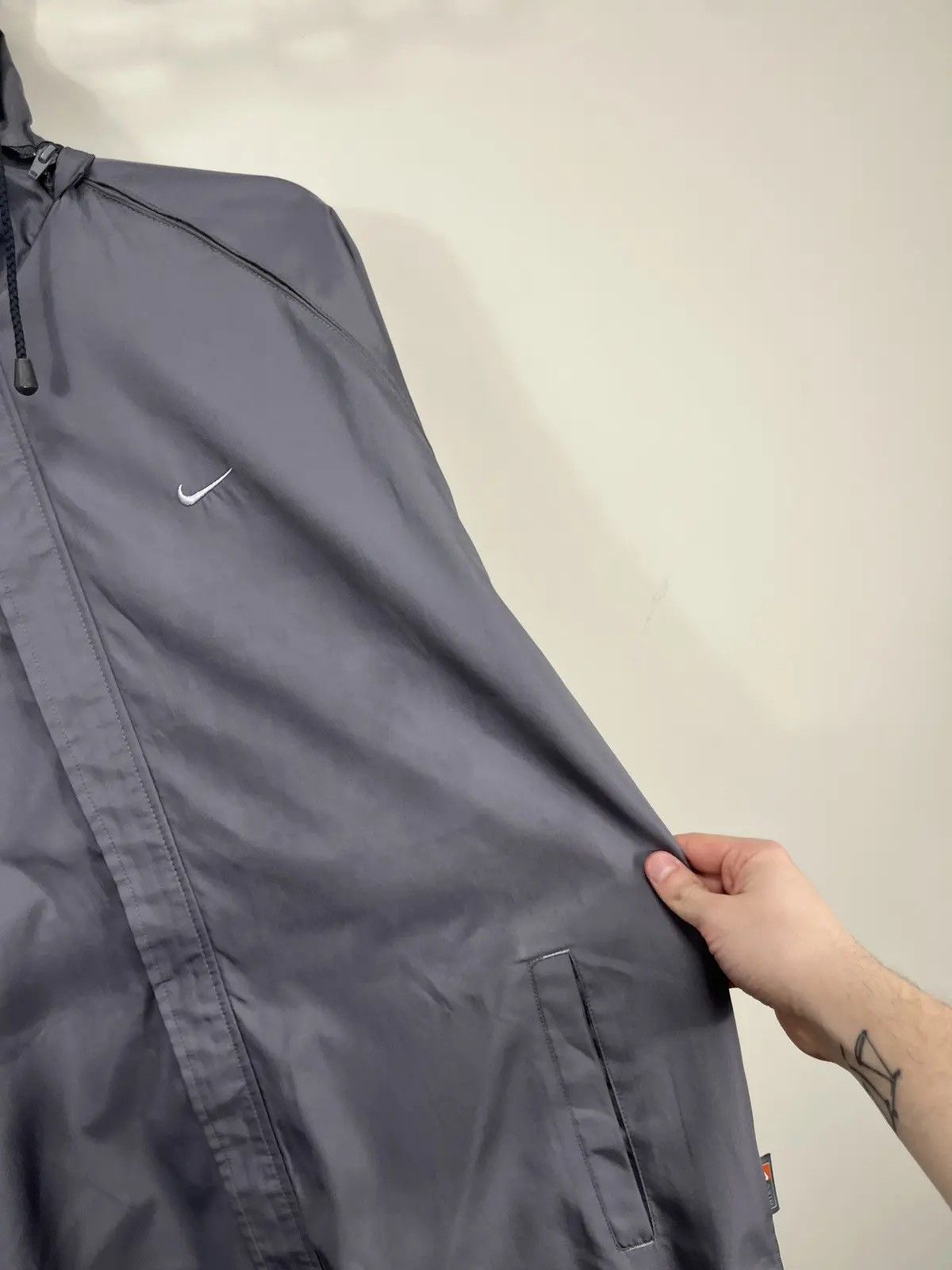 Nike × Vintage Vintage Nike Y2K Drill Retro Hype Hooded Windbreaker Jacket Size US XL / EU 56 / 4 - 5 Thumbnail