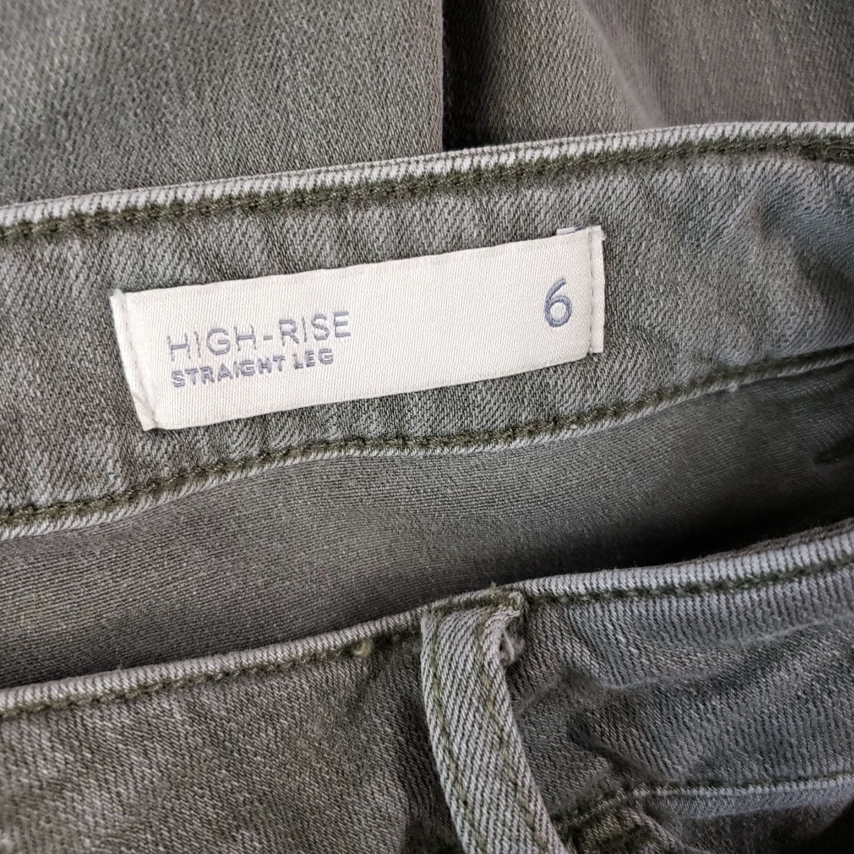 J. Jill J Jill Womens Cropped Jeans Sz 6 Solid Green High Rise Straight Leg Size 28" / US 6 / IT 42 - 7 Thumbnail