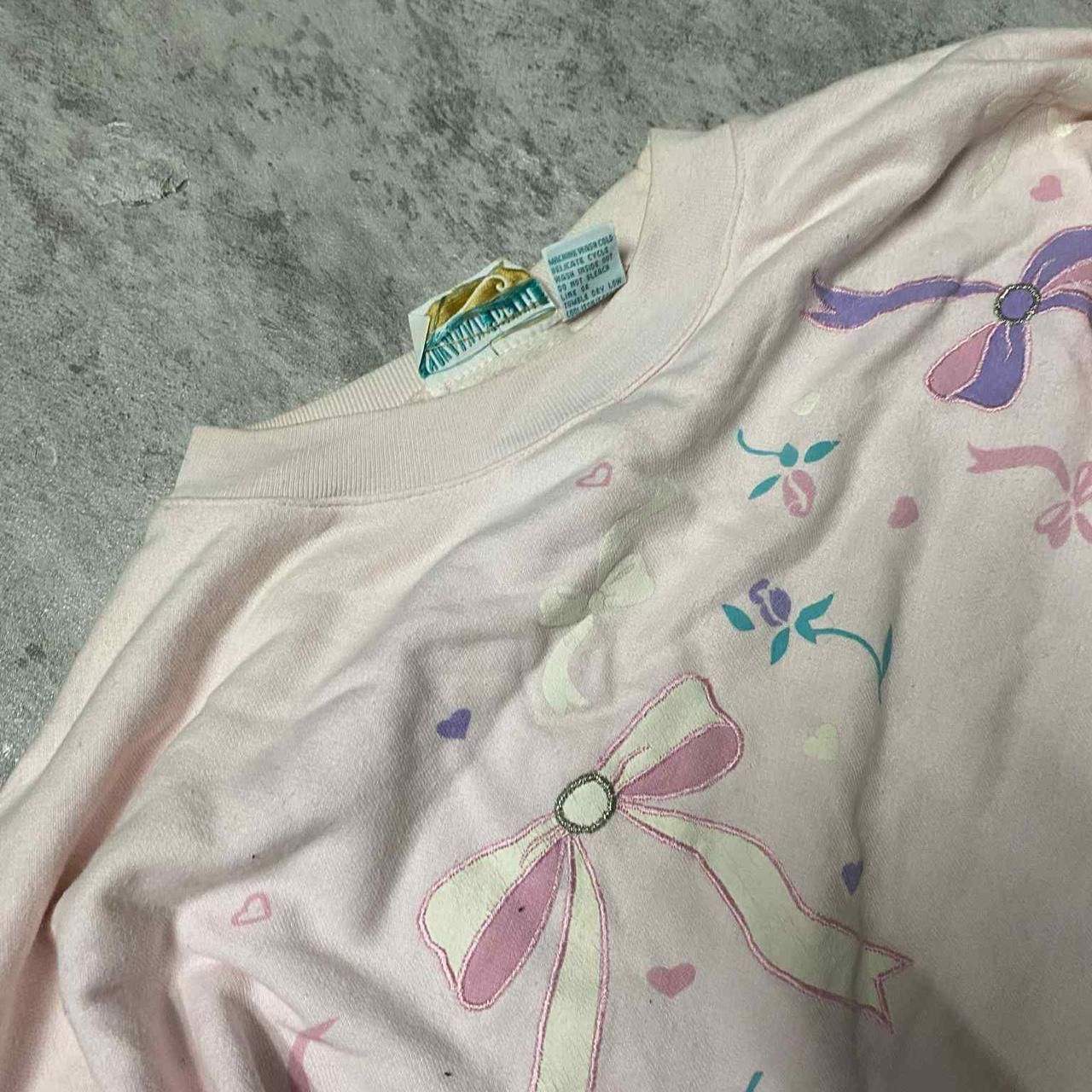 Other Pastel pink and purple floral bow design sweatshirt Size US M / EU 48-50 / 2 - 2 Thumbnail