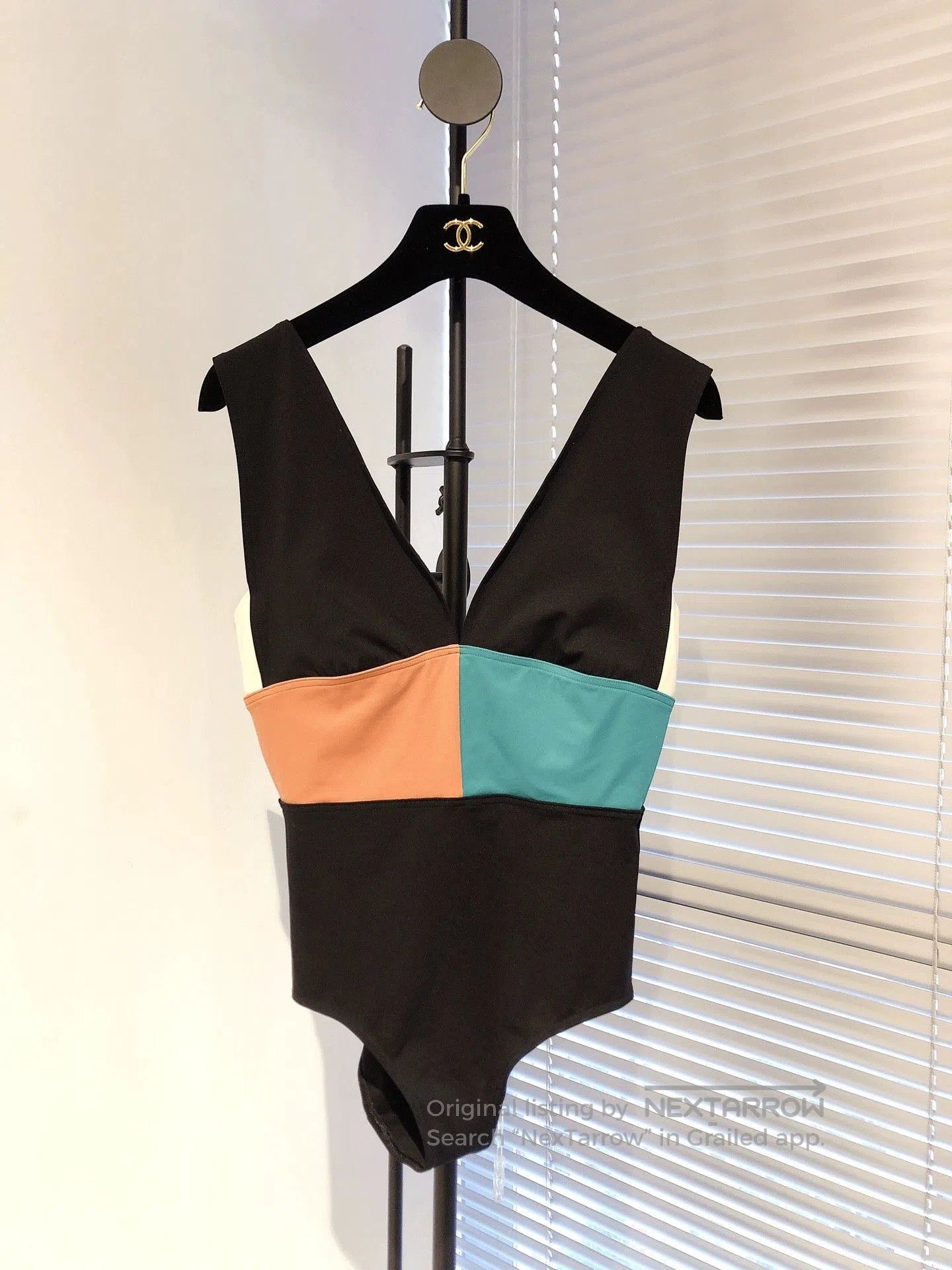 Hermes Hermes Colorblock Deep V Swimsuit. Size US 40 / EU 56 - 1 Thumbnail