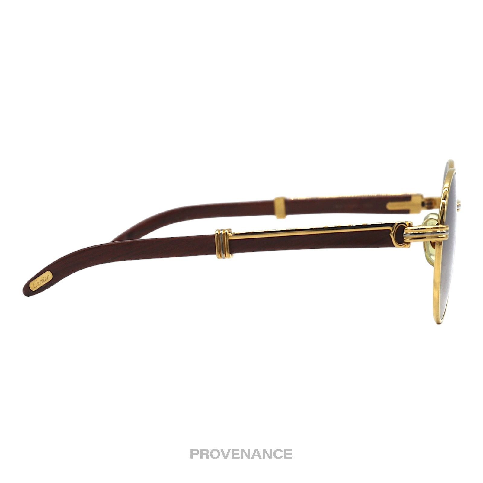 Cartier 🔴 Cartier Bagatelle Wood Sunglasses- Brown Size ONE SIZE - 5 Thumbnail