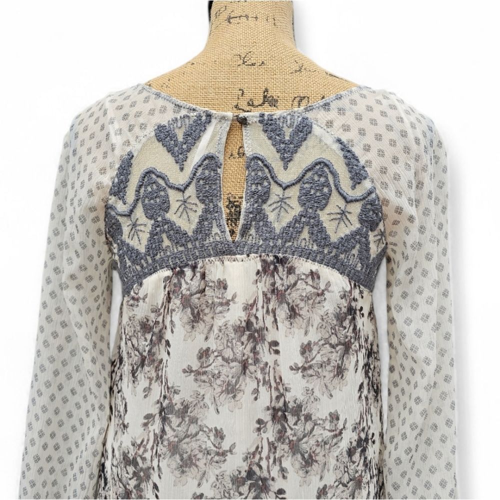 Free People Free People Elsie Sheer Lace Boho Dress Midnight Garden Flo Size XS / US 0-2 / IT 36-38 - 6 Thumbnail