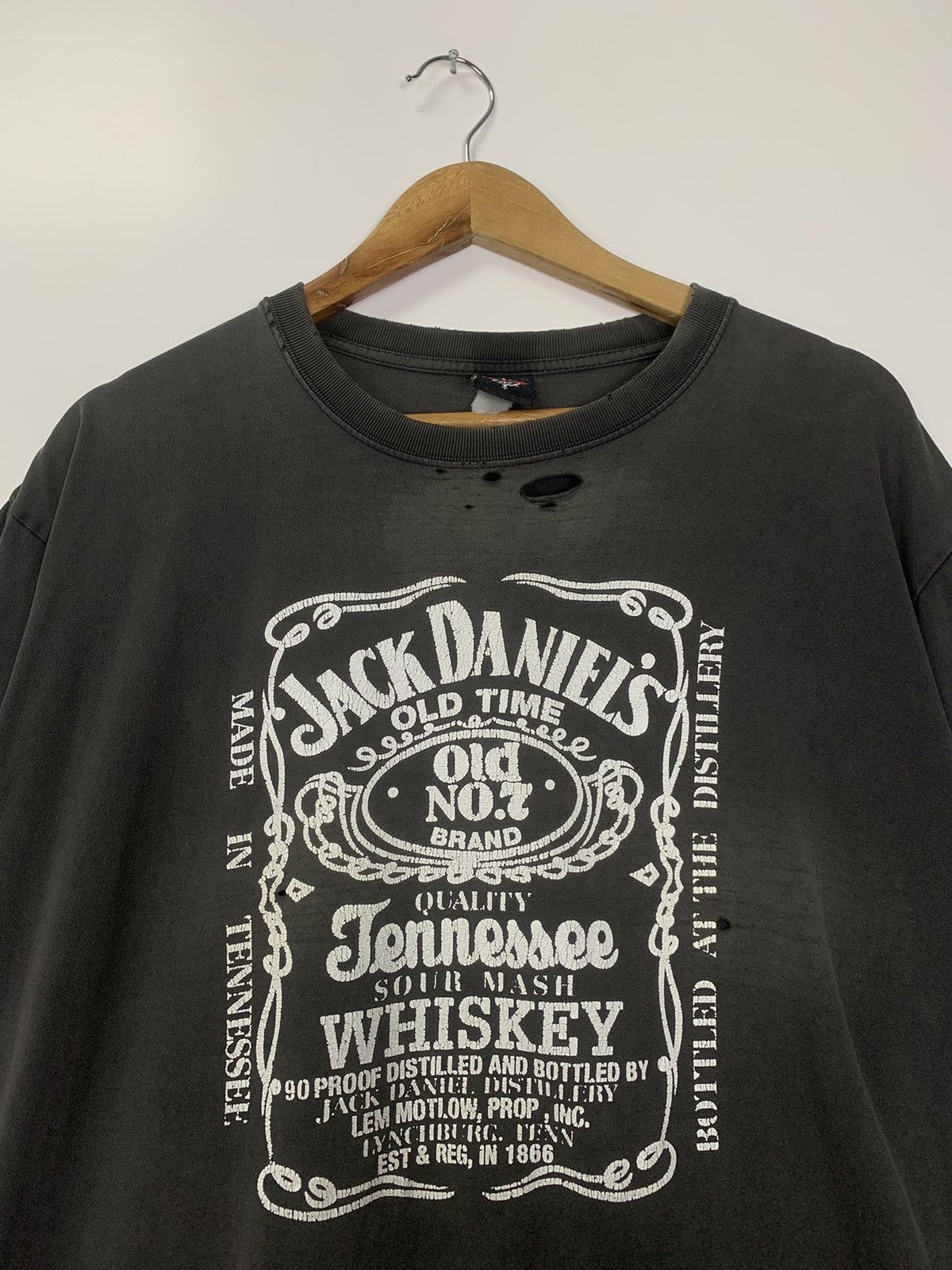 Vintage Vintage 90s Jack Deniels distress T-shirt Size US L / EU 52-54 / 3 - 3 Thumbnail