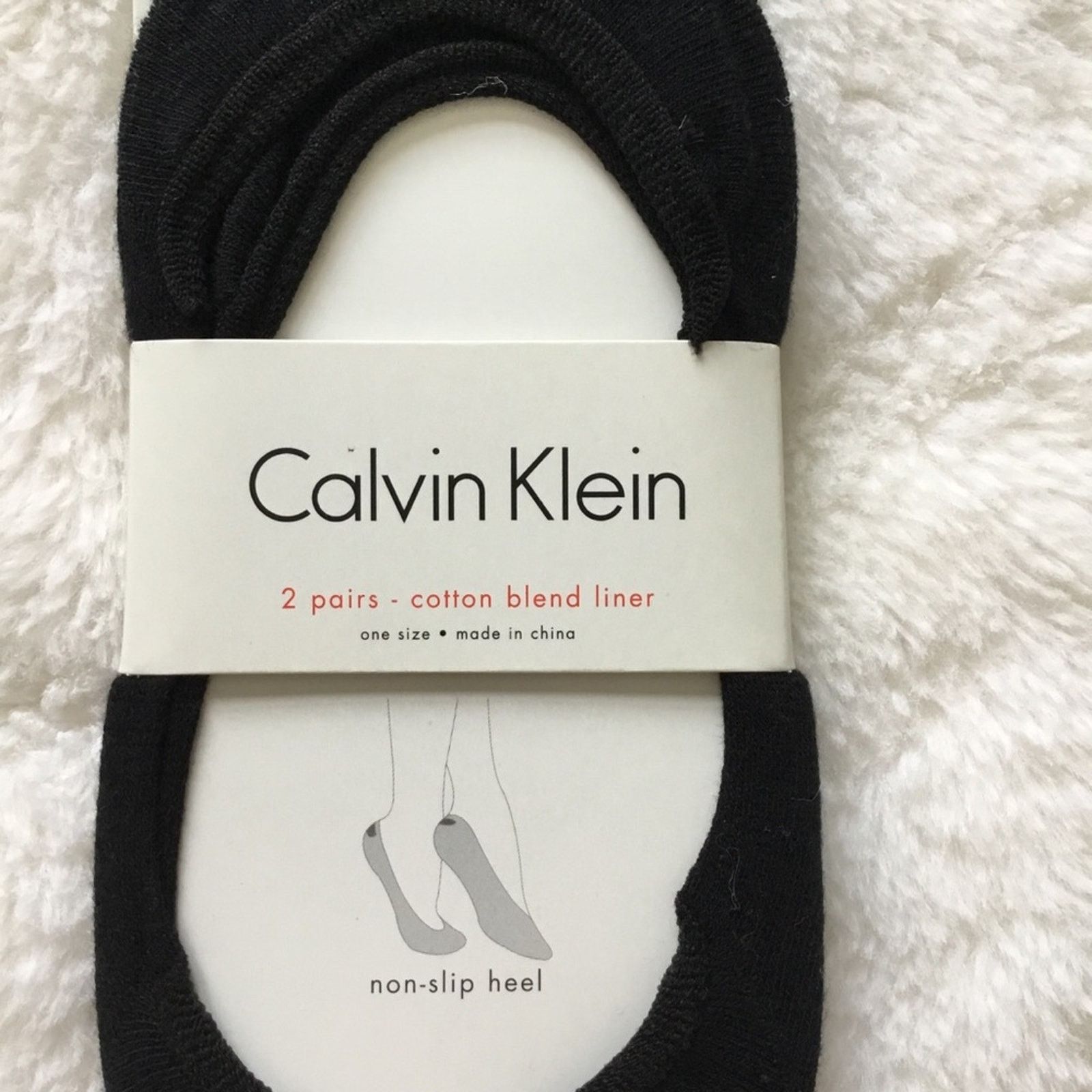 Calvin Klein Calvin Klein Black 2 Pairs Non-Slip Heel Socks Size ONE SIZE - 2 Thumbnail