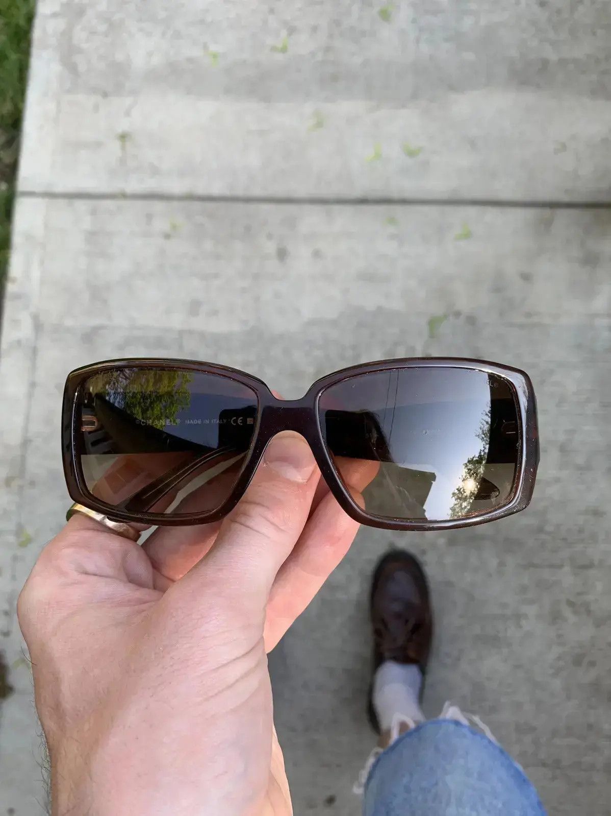 CHANEL Sunglasses 5114 Rhinestone Logo CC 4017 RI877