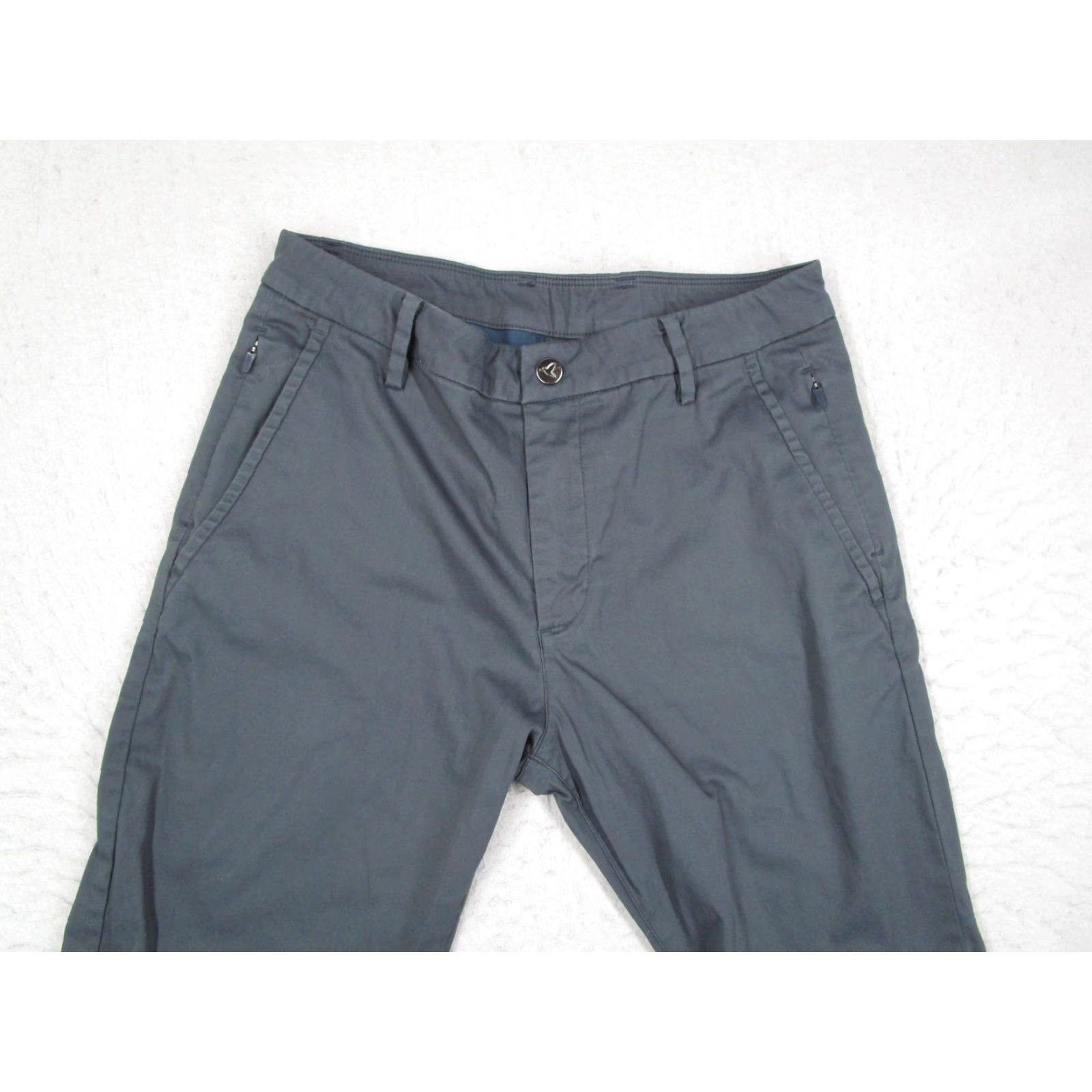Vintage Birddogs Mens Pants 30x30 Gray Stretch Chino Casual Golf Performance Travel 5-Pocket Slim Front Zip Size US 30 / EU 46 - 2 Thumbnail