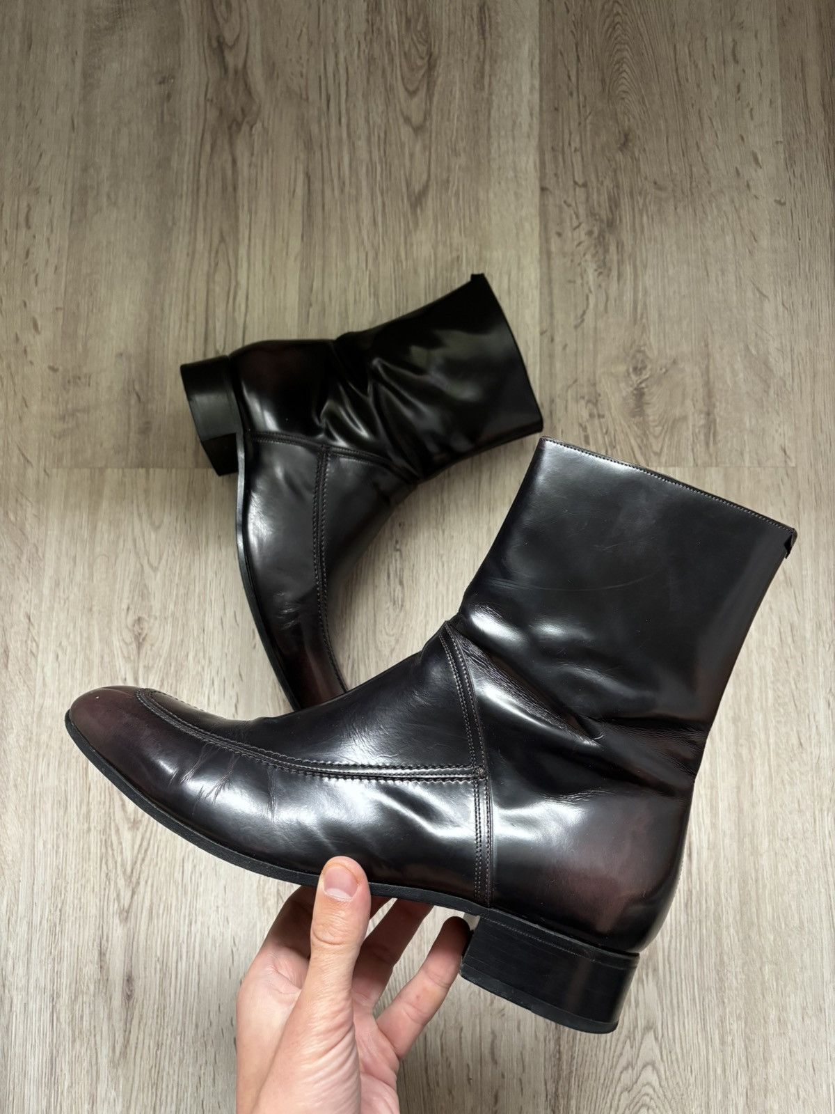 Bally Bally Albers Leather Ankle Boots Side Zip Black Bordeaux Size US 9.5 / EU 42-43 - 1 Thumbnail