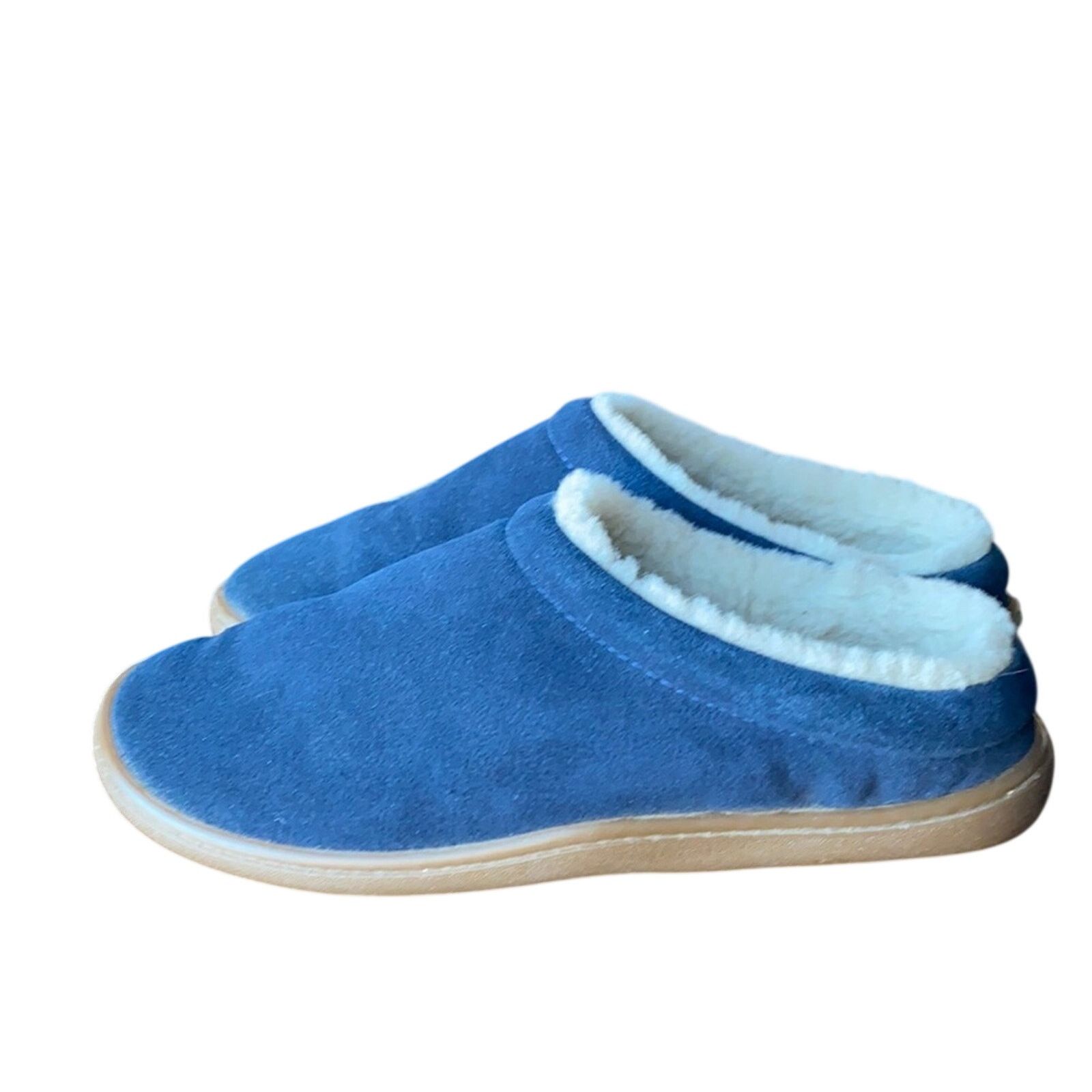 Lands' End Land’s End blue suede Sherpa lined slippers warm size 7 Size US 7 / IT 37 - 2 Thumbnail