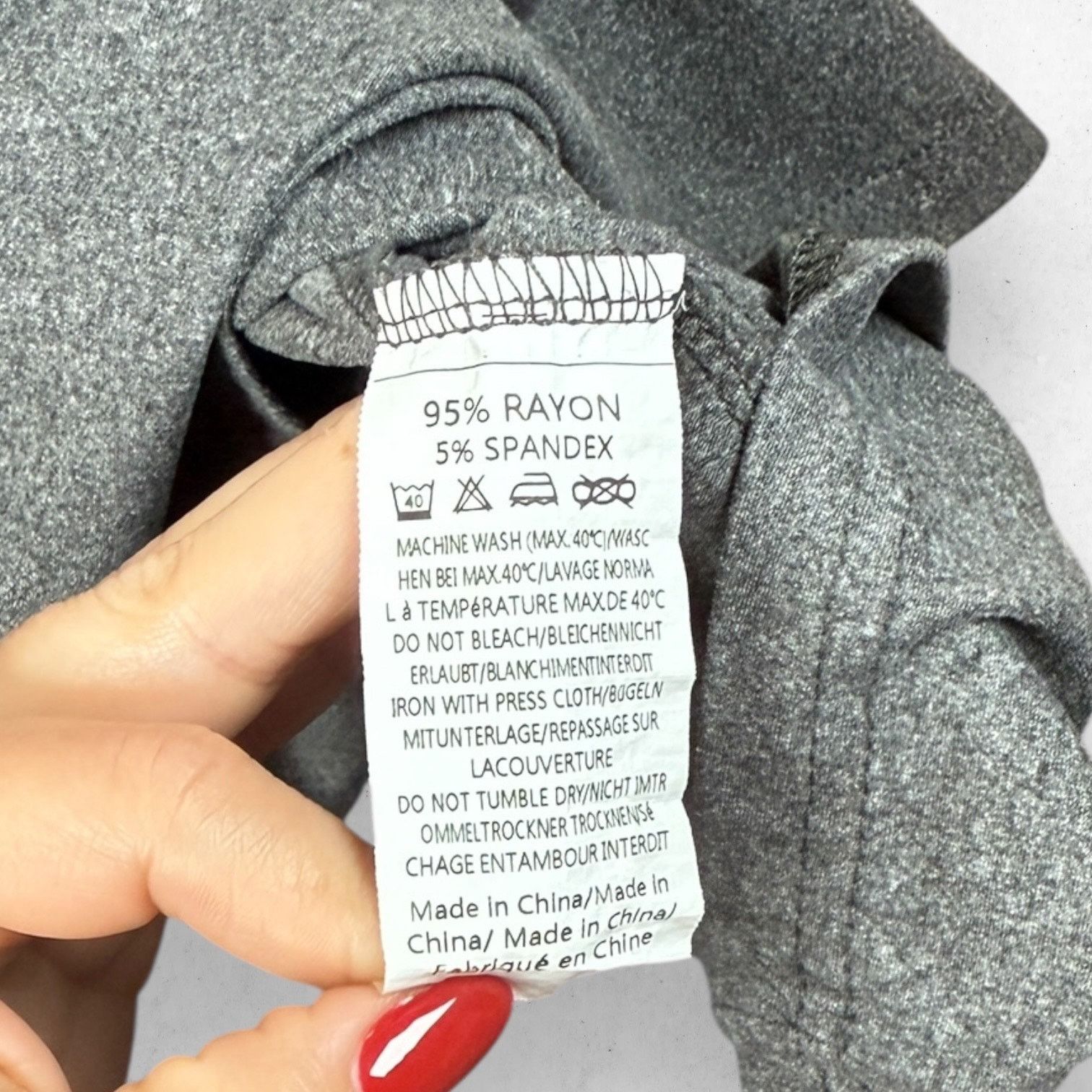 Other Ekouaer Women's L Oversized Gray V-Neck Tunic Dress Batwing Size L / US 10 / IT 46 - 4 Thumbnail